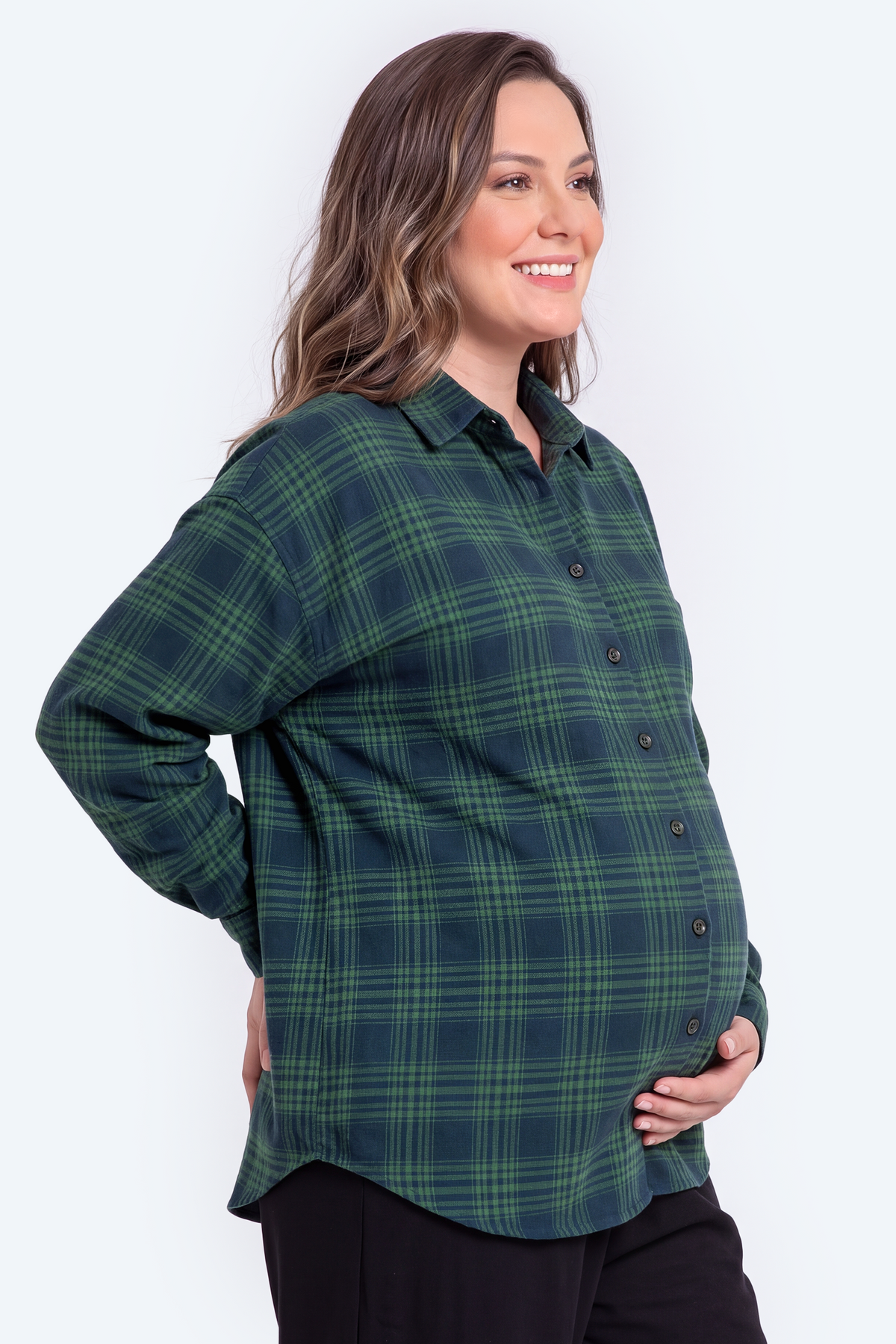 Maternity Plaid Button-Down Shirt