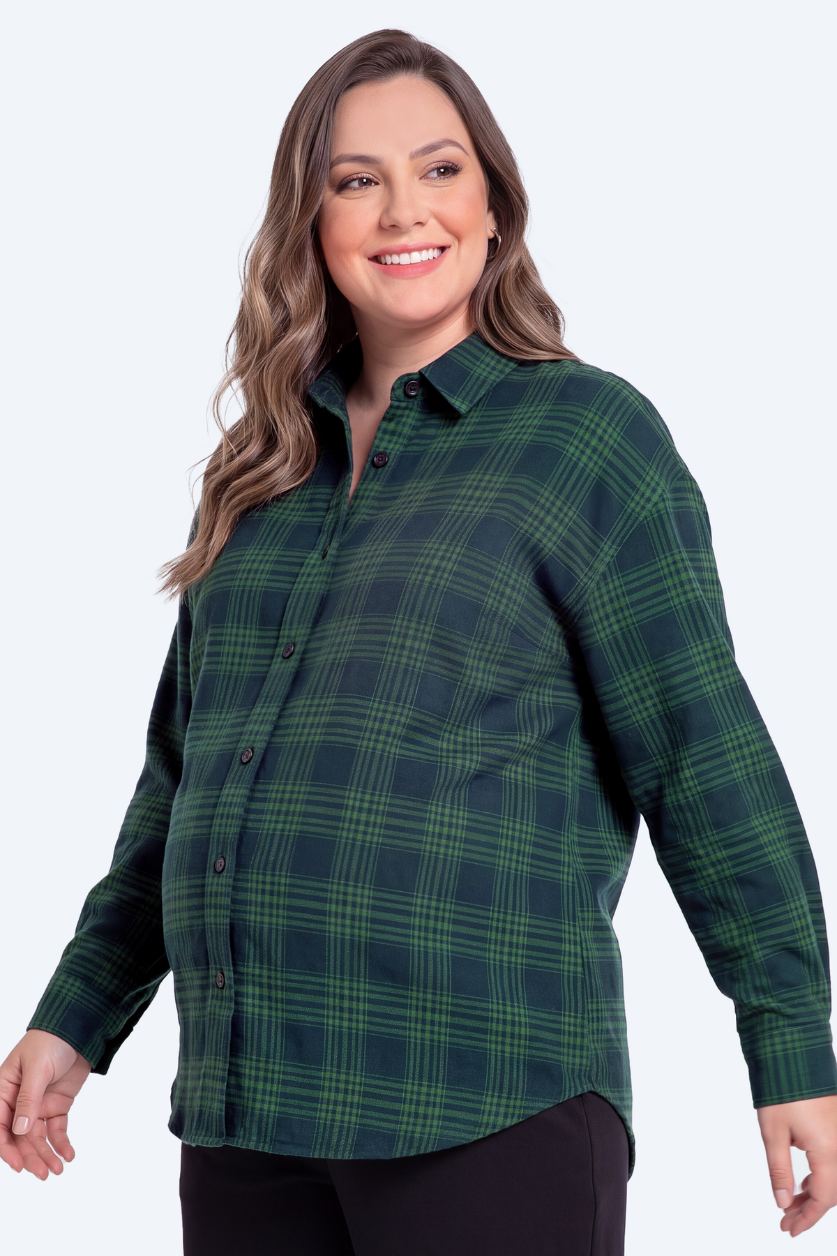 Maternity Plaid Button-Down Shirt