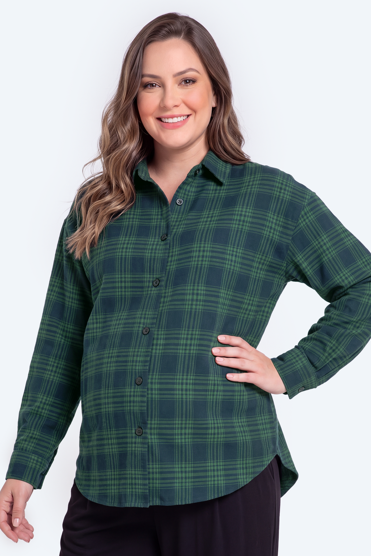 Maternity Plaid Button-Down Shirt