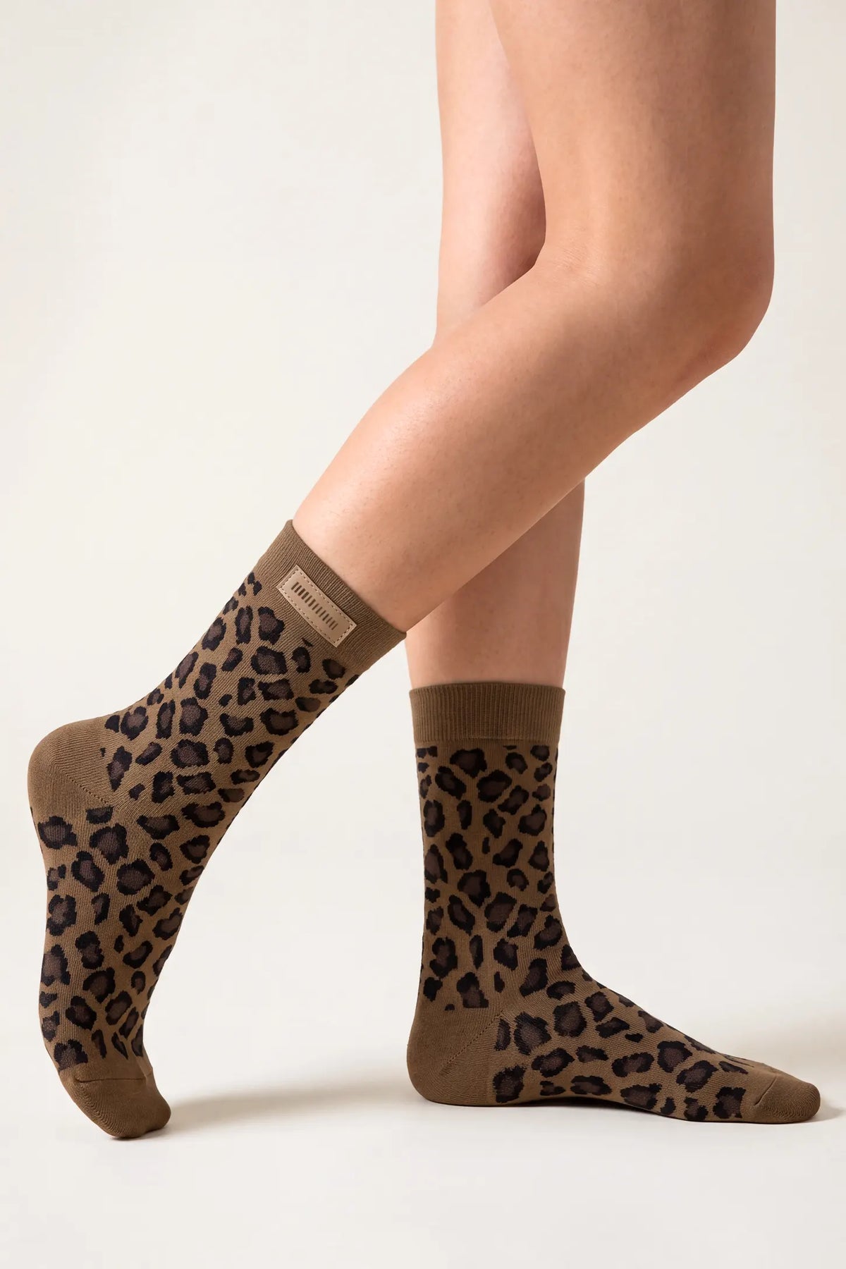 Leopard Print Mid-Calf Socks