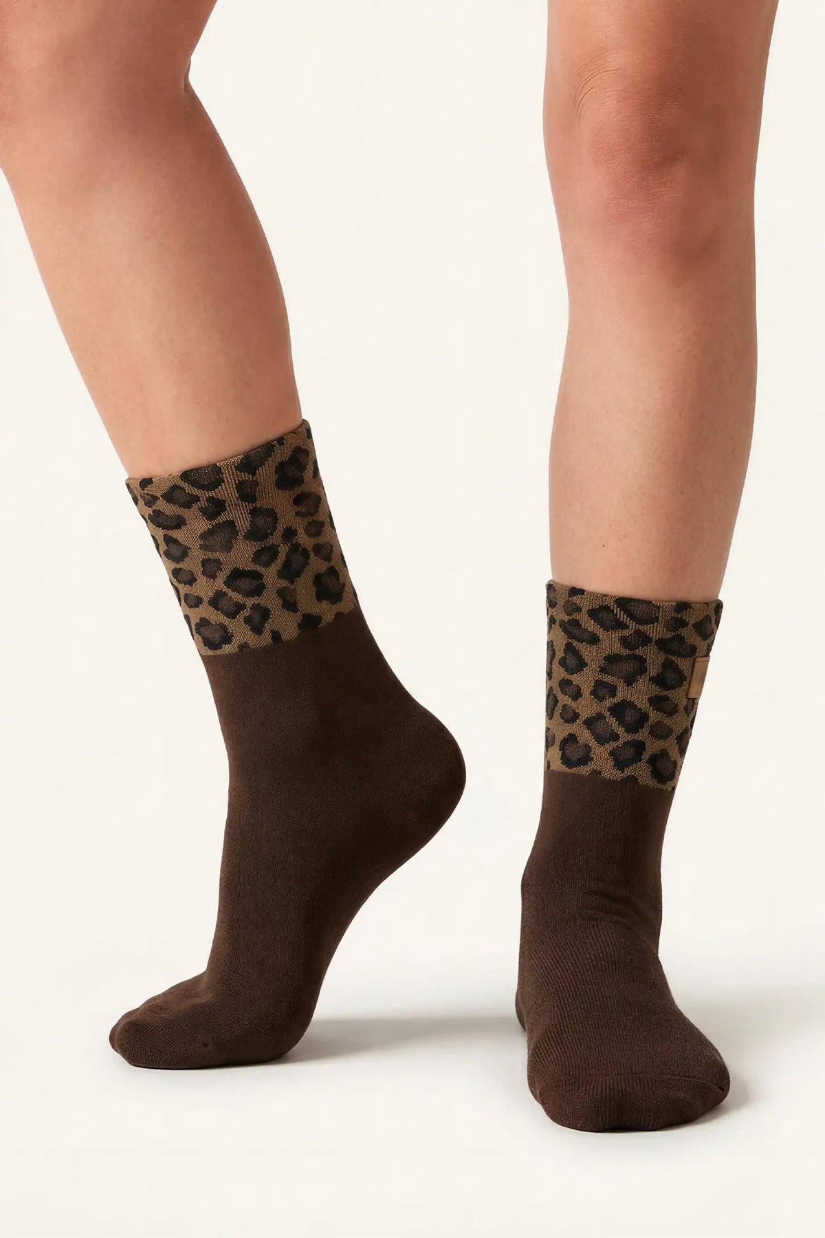 Leopard Print Mid-Calf Socks