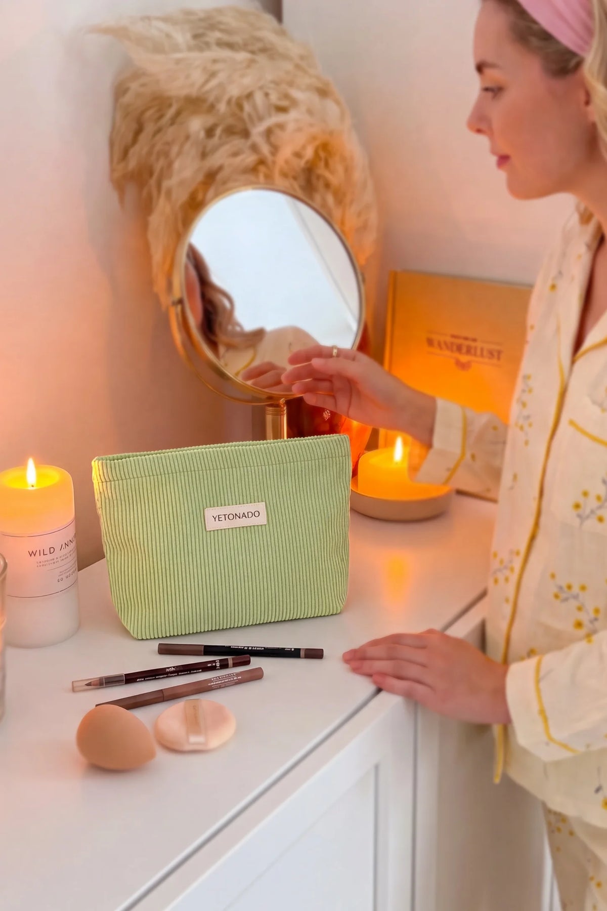 Corduroy Makeup & Storage Pouch