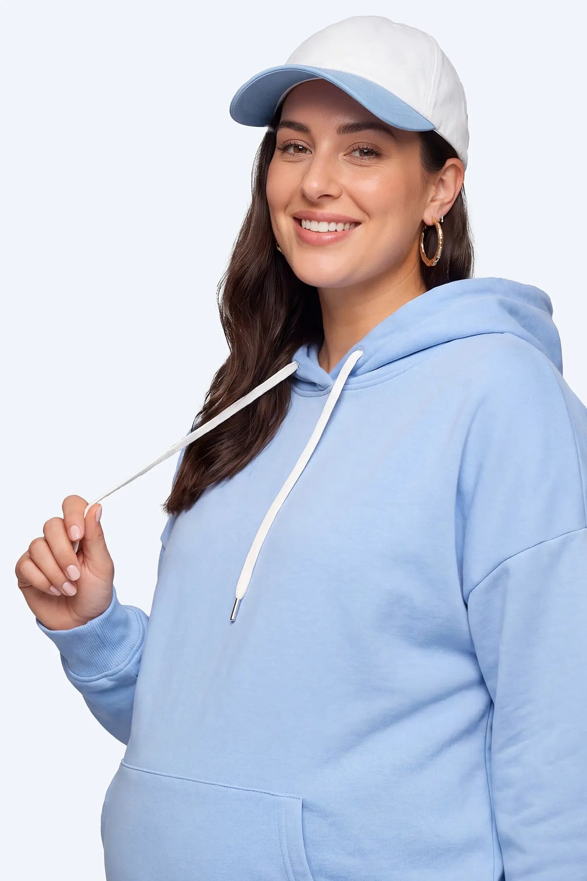 Maternity Side-Slit Kangaroo Pocket Hoodie