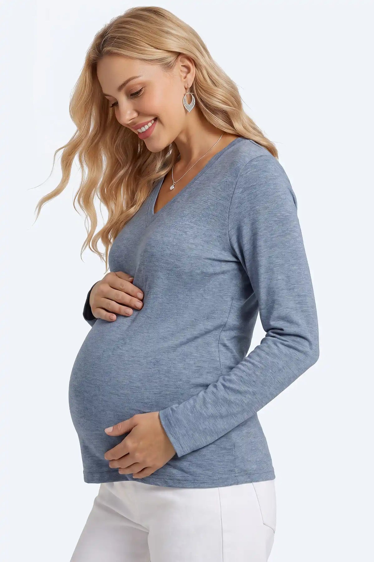 Essential Maternity V-Neck Long-Sleeve Top