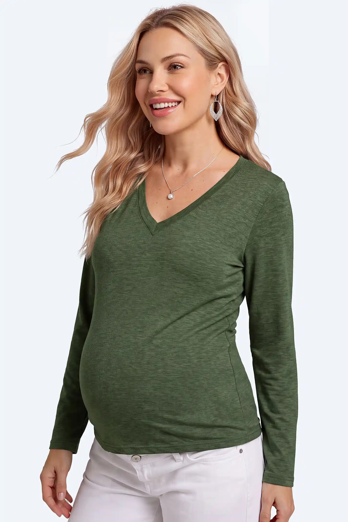 Essential Maternity V-Neck Long-Sleeve Top