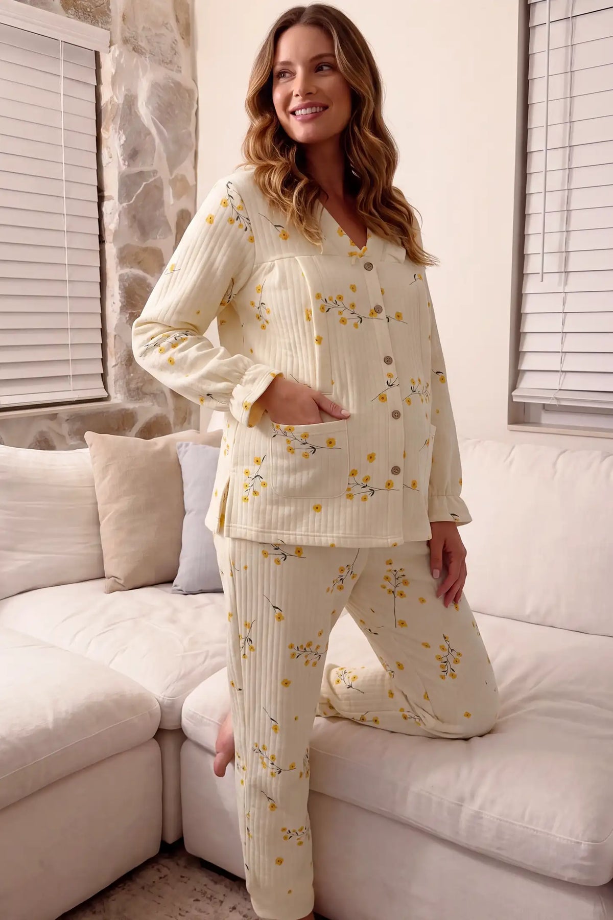 Floral Air Cotton Maternity Pajama Set