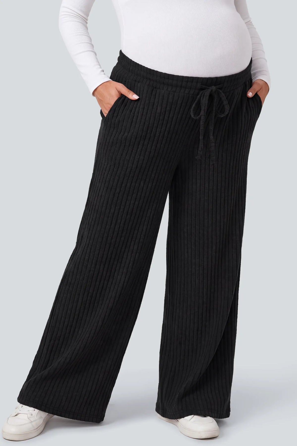 Maternity Wide-Leg Ribbed Lounge Pants
