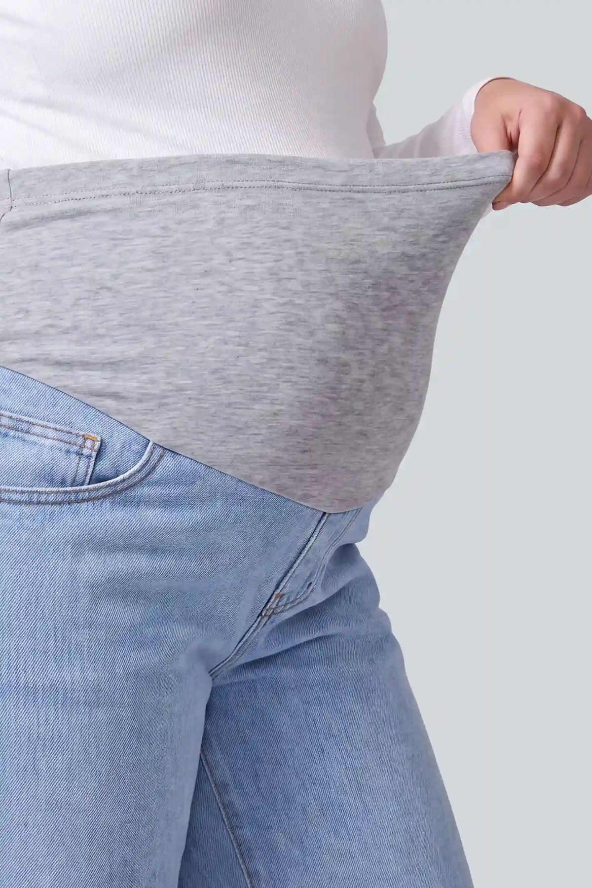 Maternity Over-The-Bump Wide-Leg Denim Jeans