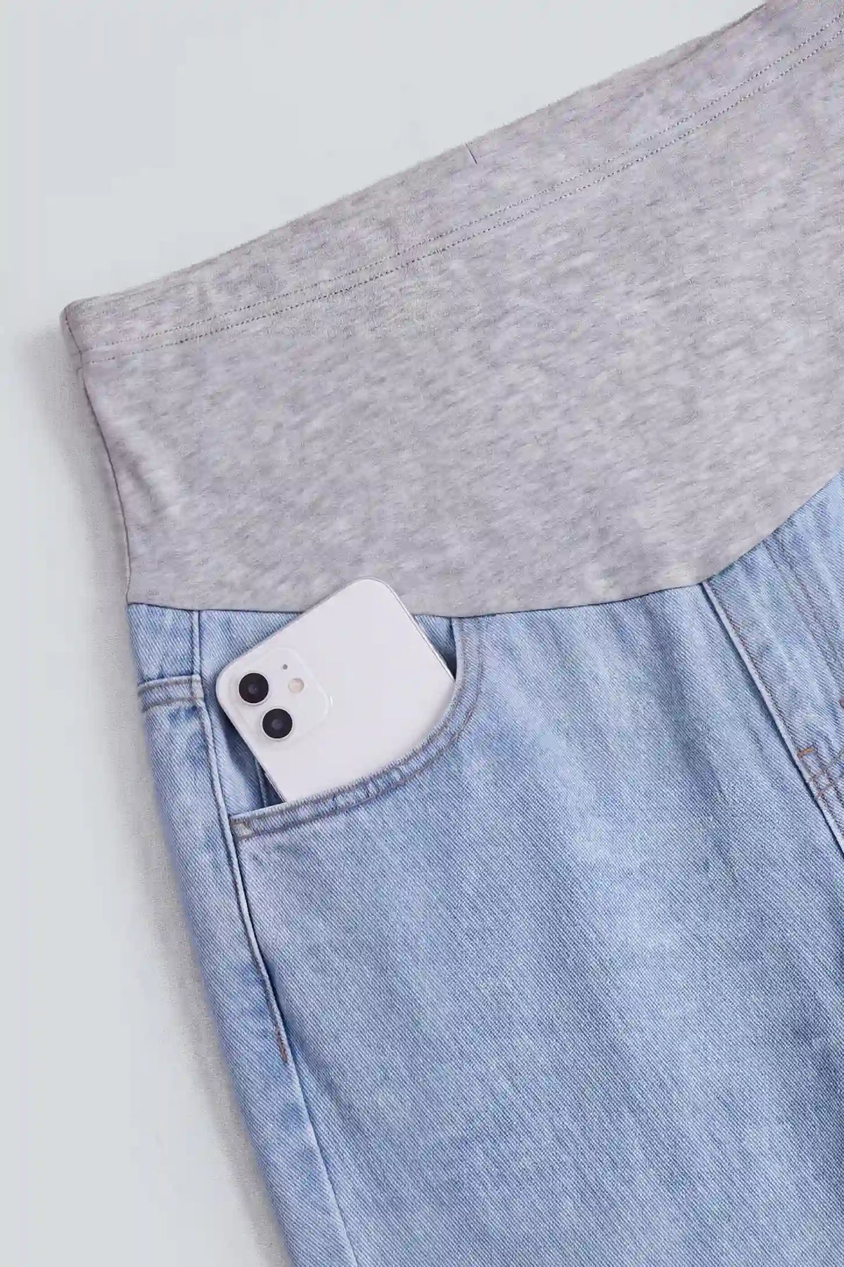 Maternity Over-The-Bump Wide-Leg Denim Jeans