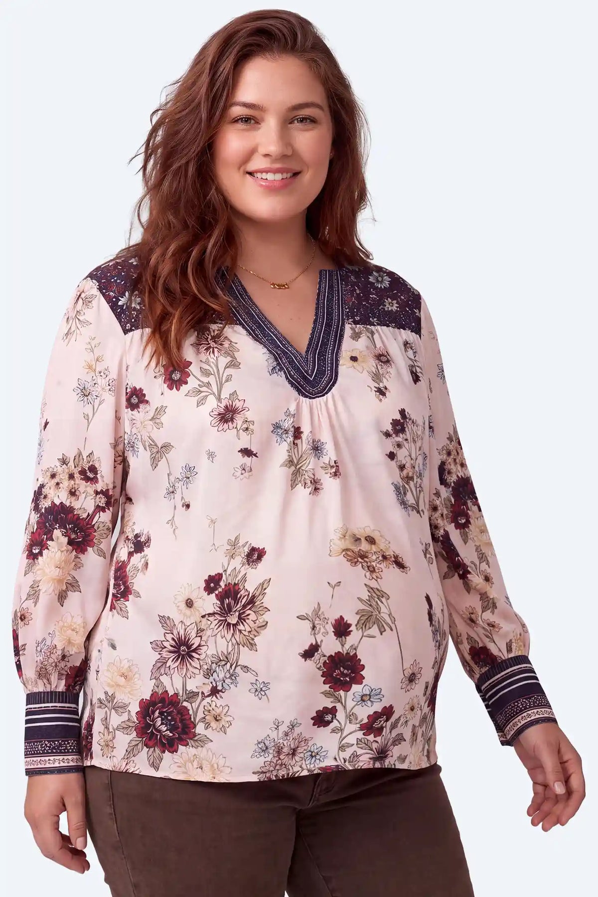 Floral Print Boho V-Neck Maternity Blouse