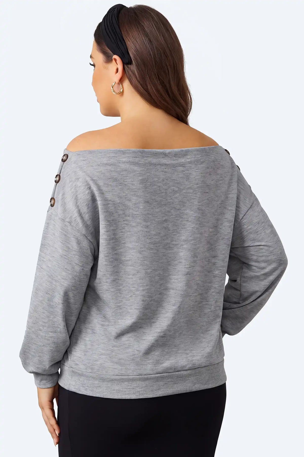 Off-The-Shoulder Slouchy Maternity Sweatshirt