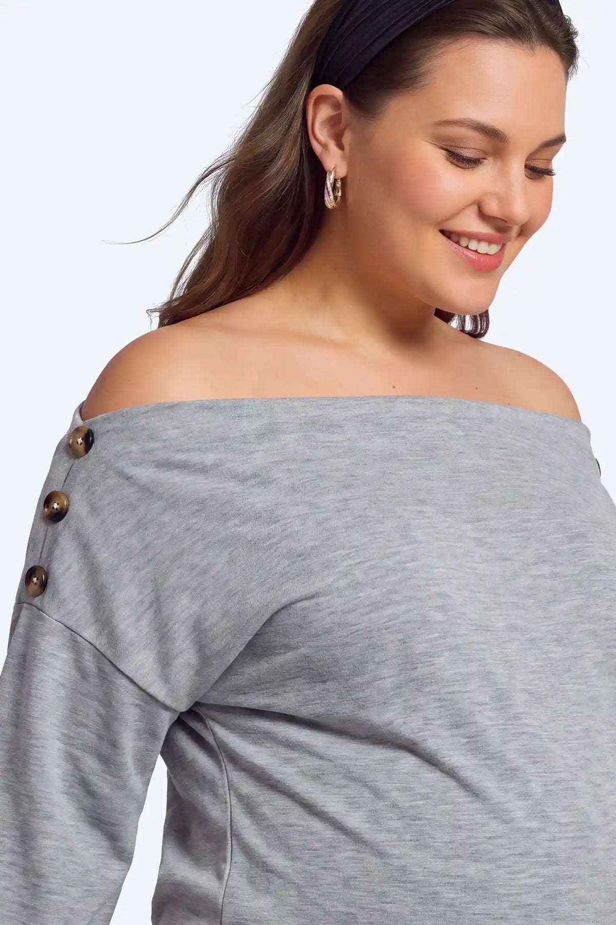 Off-The-Shoulder Slouchy Maternity Sweatshirt