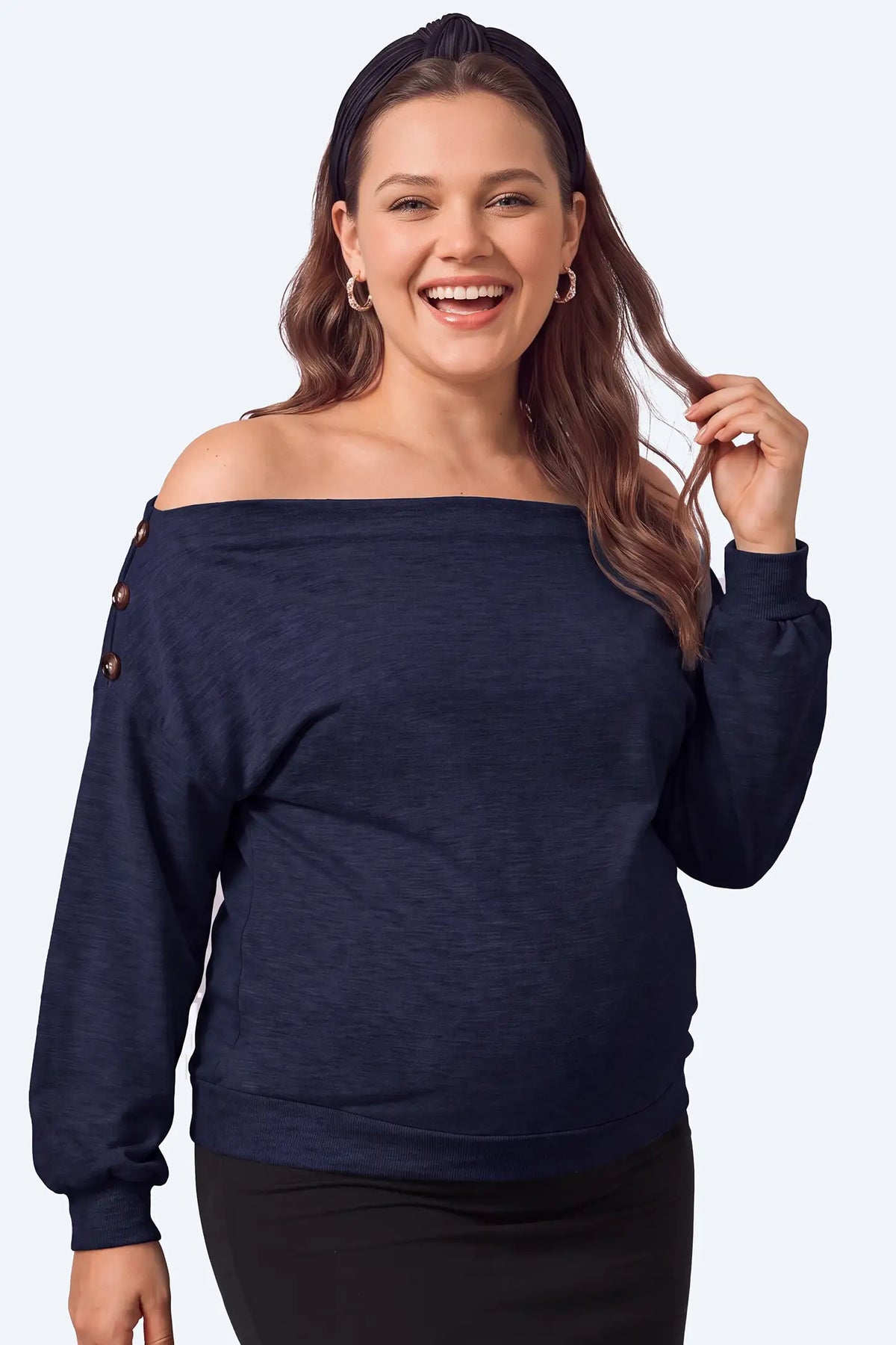 Off-The-Shoulder Slouchy Maternity Sweatshirt