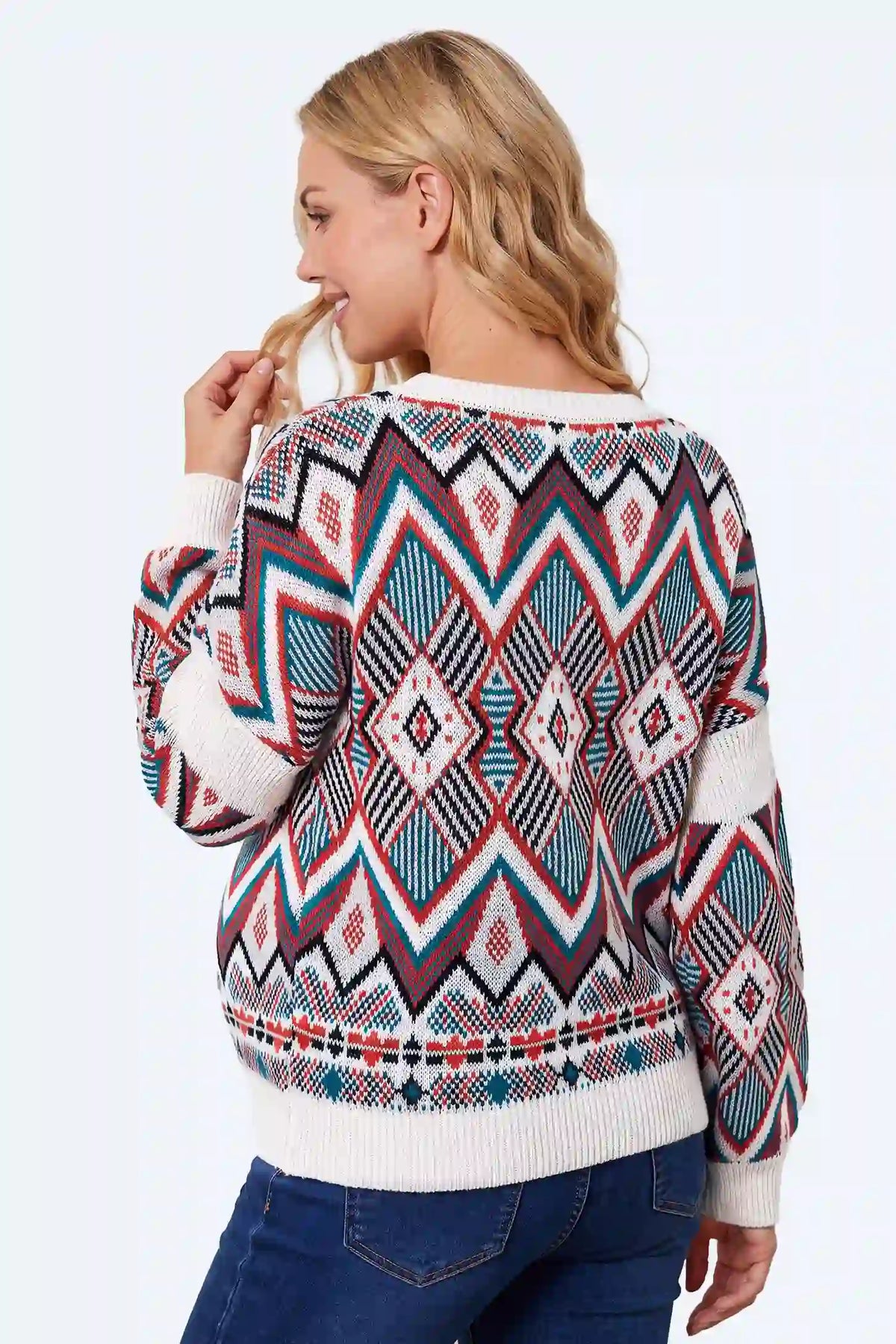 Southwestern Geometric Knit Maternity Sweater