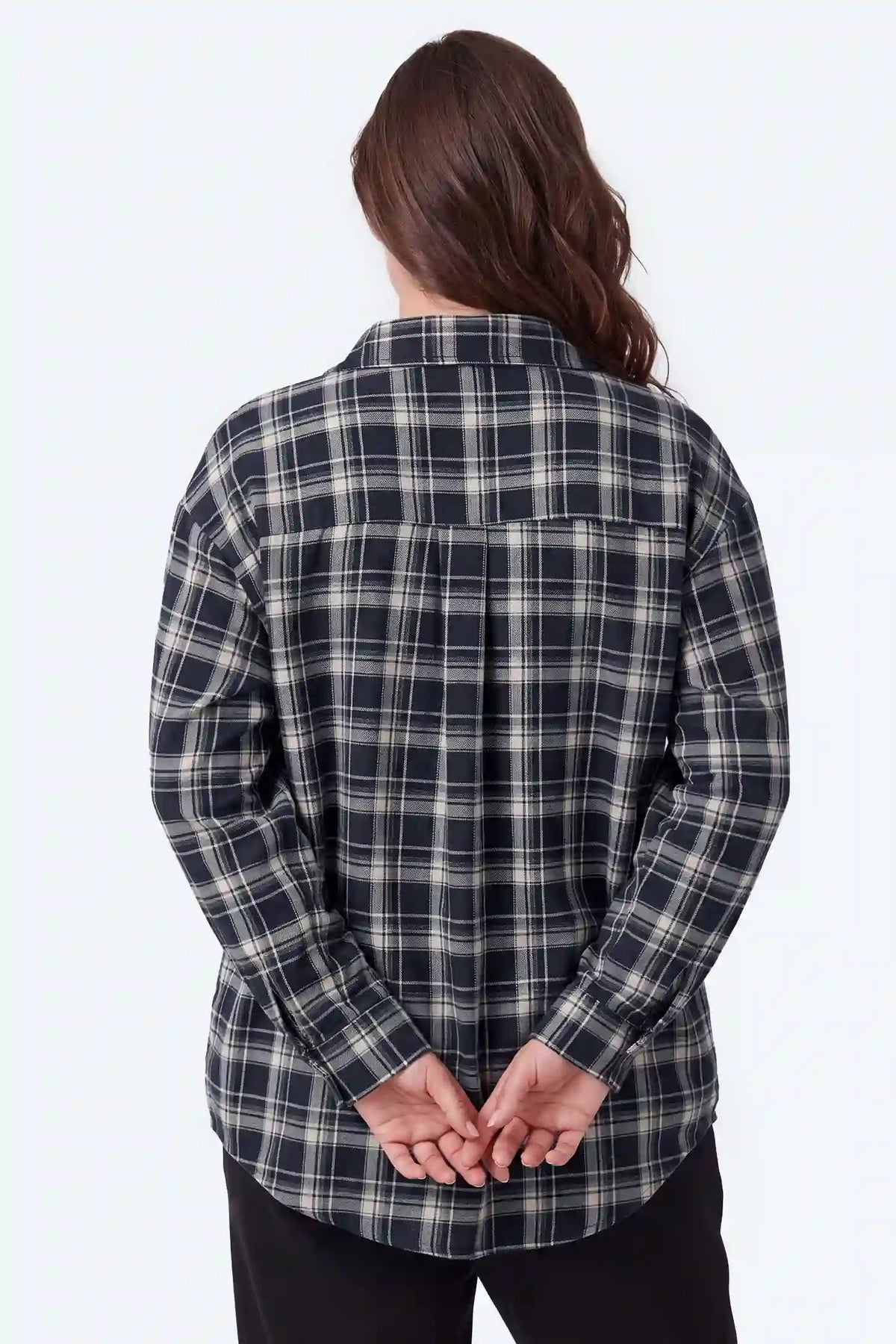 Plaid Relaxed Button-Down Maternity Shirt