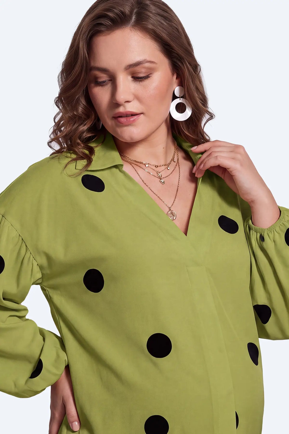 Maternity Polka Dot V-Neck Blouse