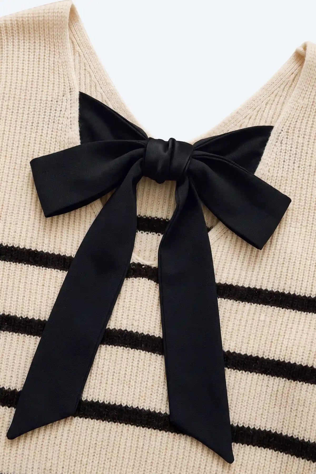 Striped Bow-Back Maternity Sweater