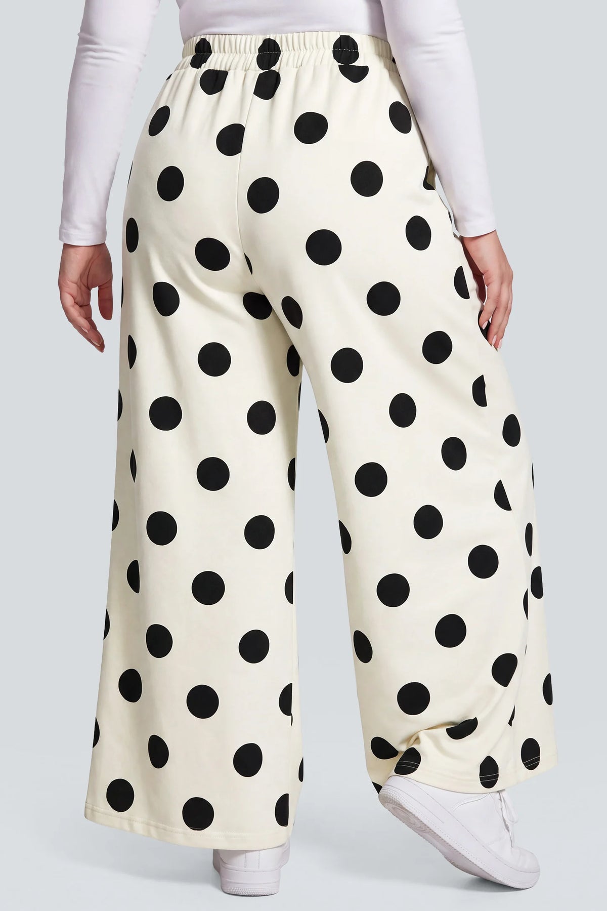 Polka Dot Wide-Leg Maternity Pants