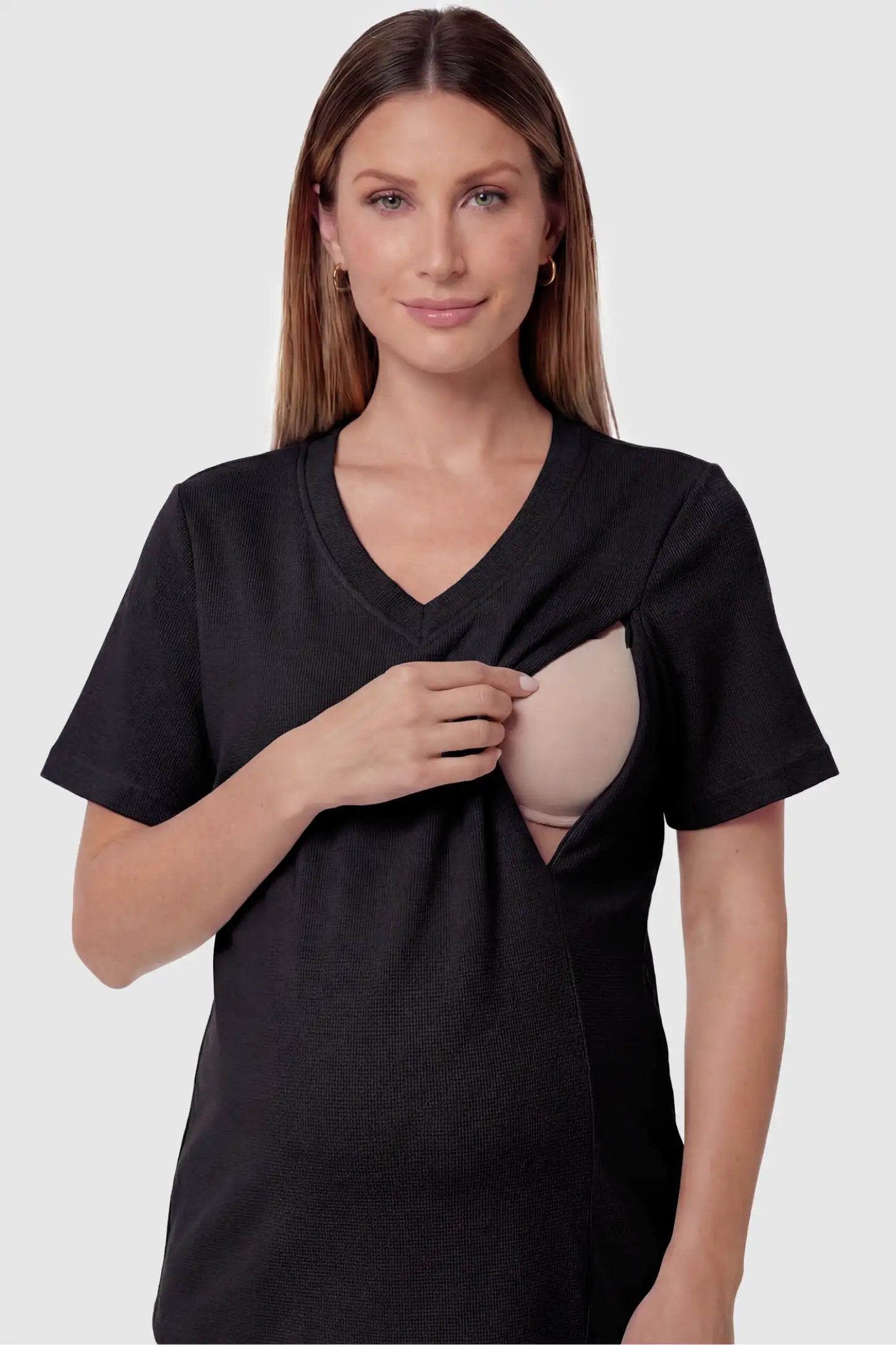 Soft Stretch Short Sleeve Maternity & Nursing Lounge Set