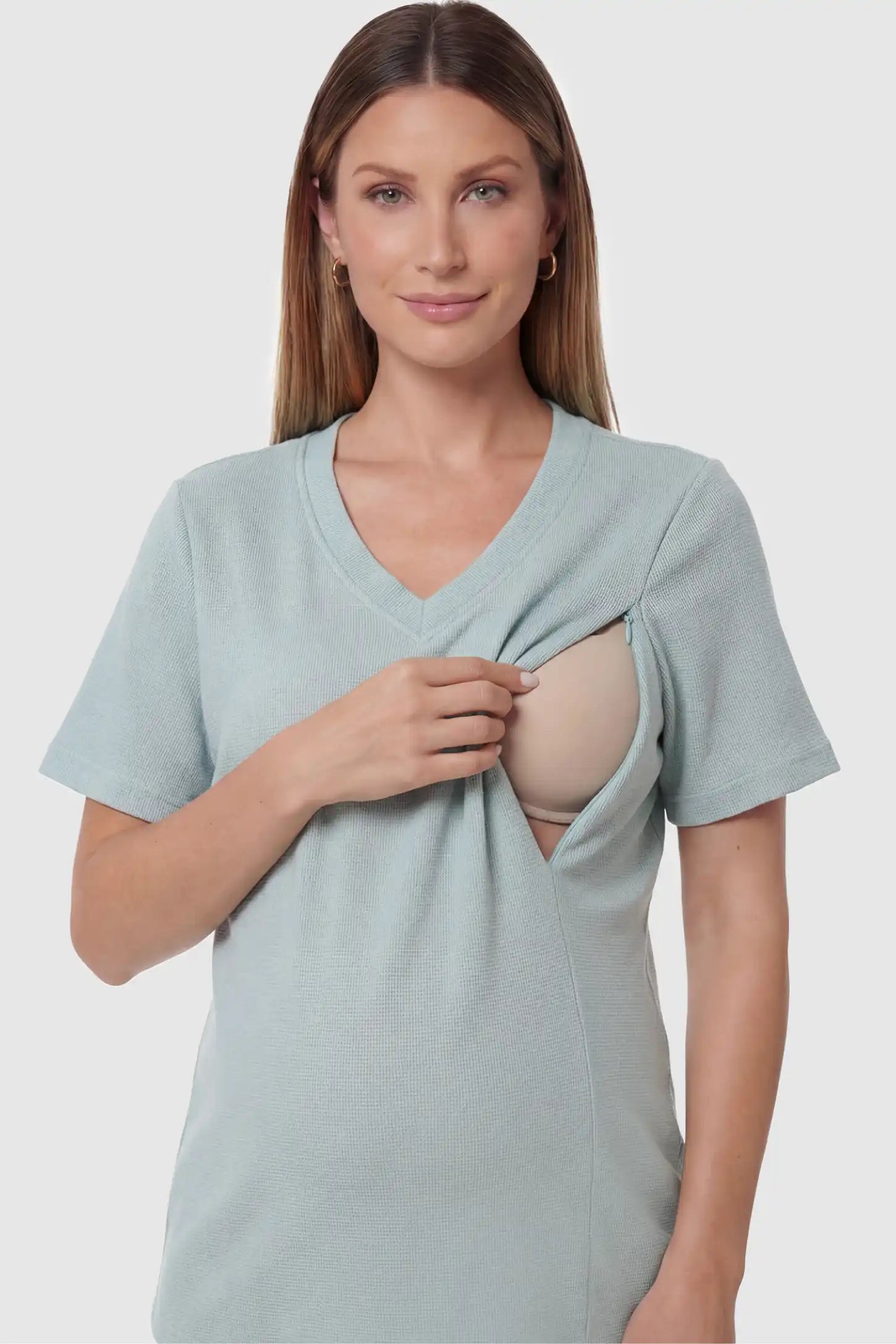 Soft Stretch Short Sleeve Maternity & Nursing Lounge Set