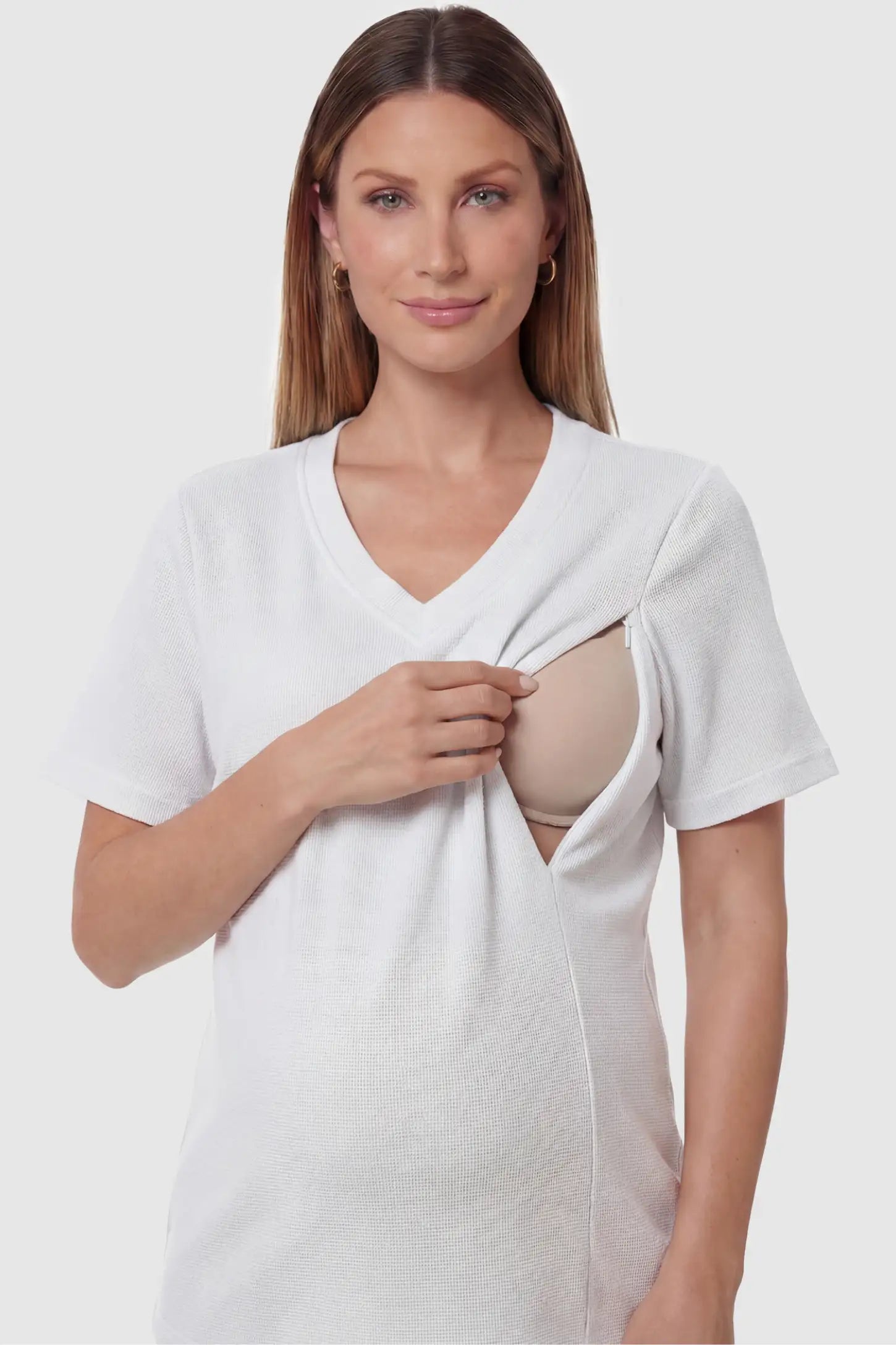 Soft Stretch Short Sleeve Maternity & Nursing Lounge Set