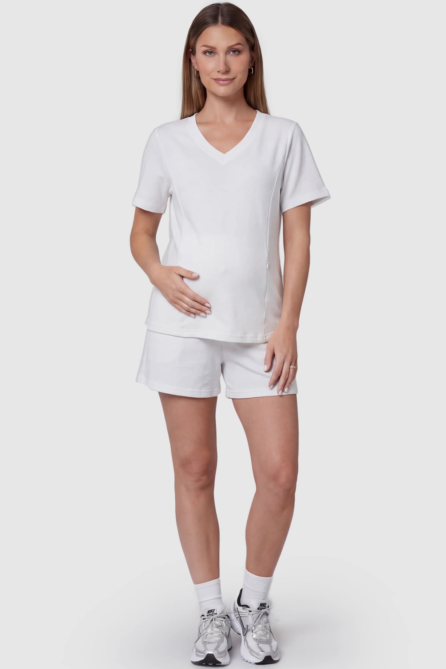 Soft Stretch Short Sleeve Maternity & Nursing Lounge Set