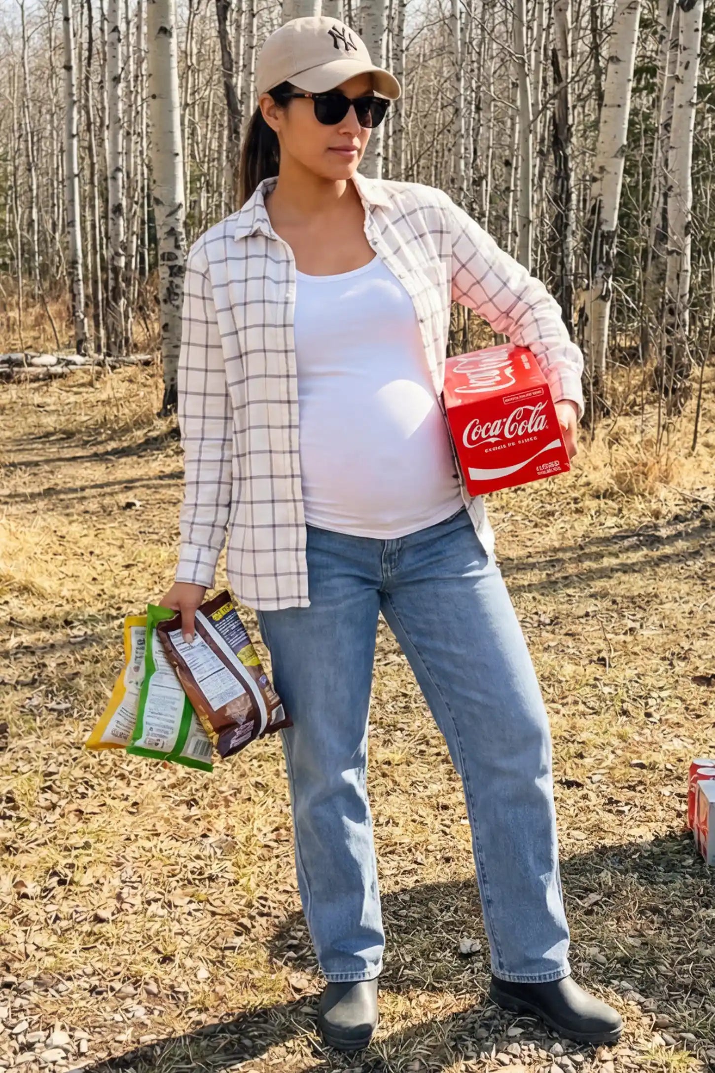 Denim Wide-Leg Maternity Jeans Denim straight-leg maternity jeans in light  blue wash featuring full belly panel support and relaxed fit on pregnant model.
