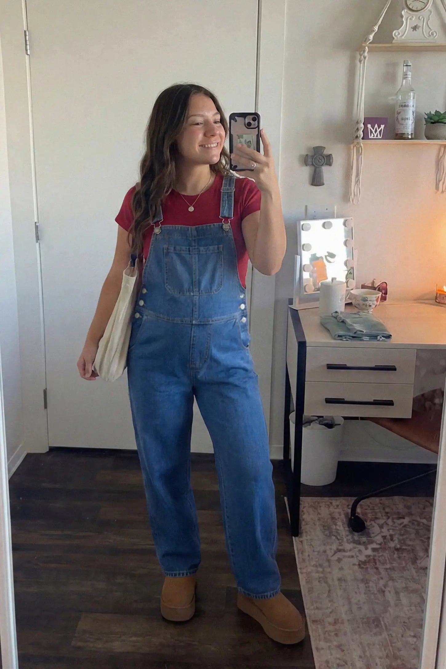 Wide Leg Relaxed Fit Maternity Overalls Wide leg relaxed fit maternity overalls in blue with adjustable straps and front pockets, front view on pregnant model
