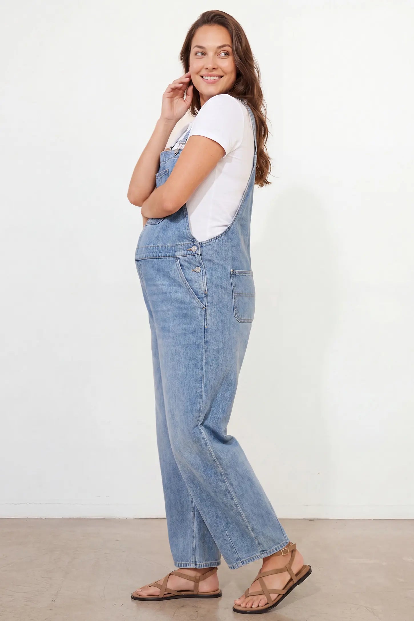 Wide Leg Relaxed Fit Maternity Overalls