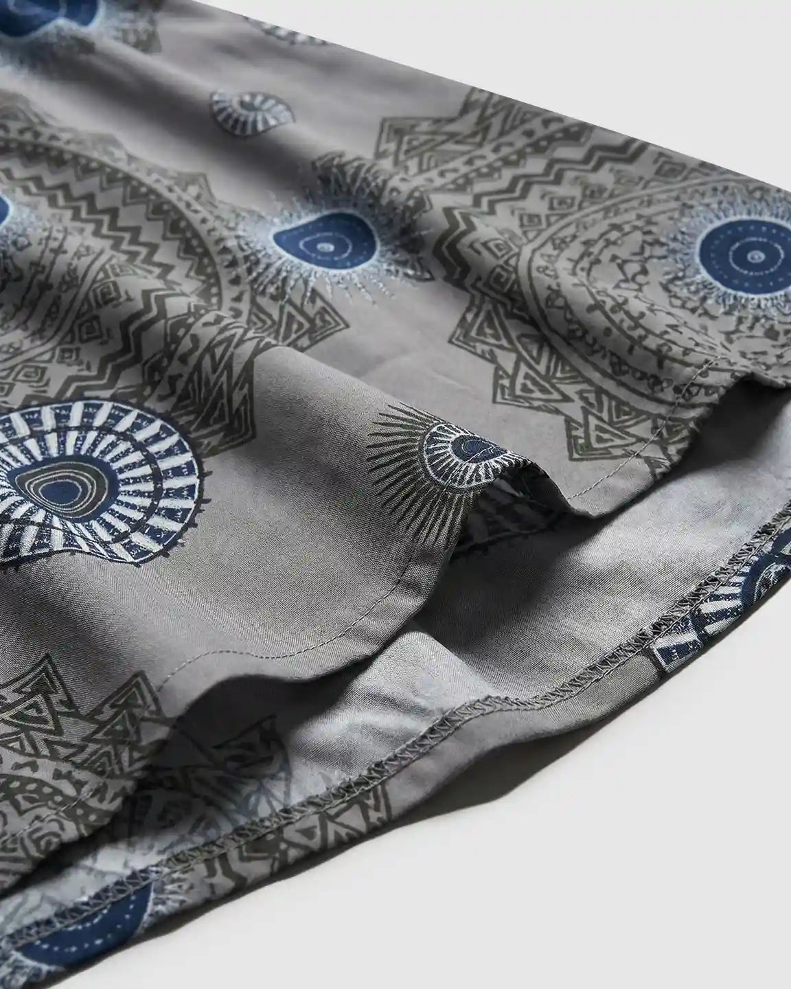 Printed Lace Trim A-Line Maternity Midi Dress