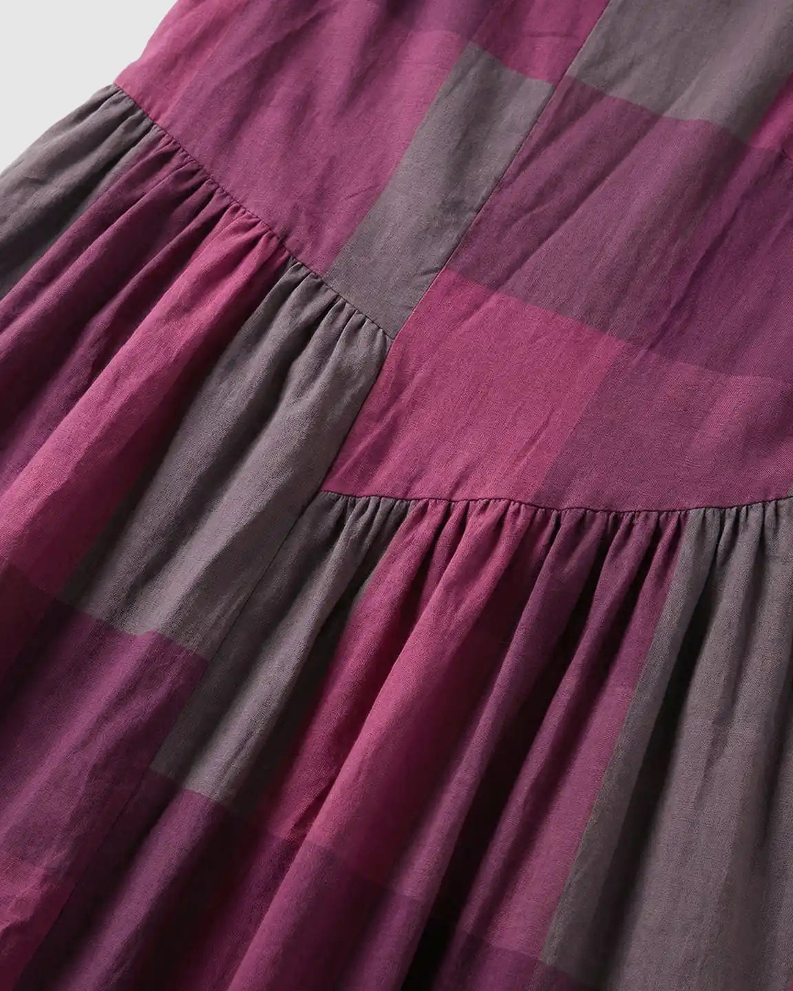 Plaid Color Block Loose Fit Maternity Maxi Dress