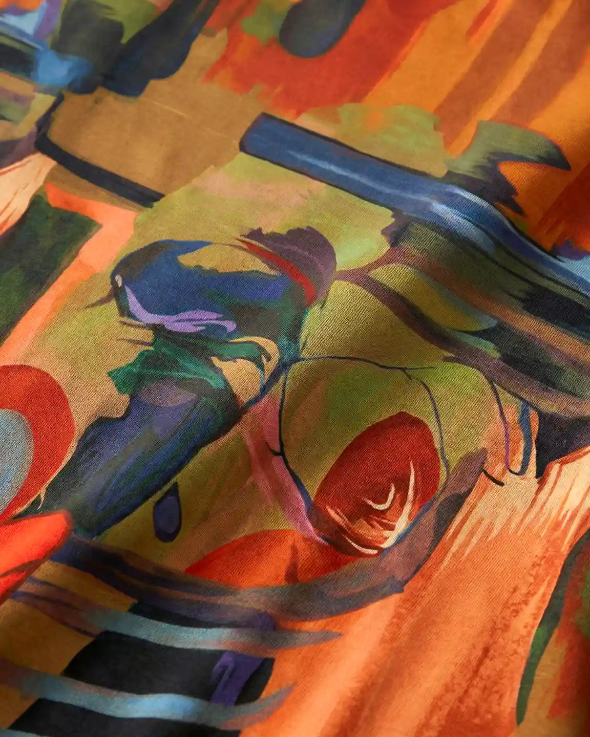 Abstract Print A-Line Maternity Midi Dress