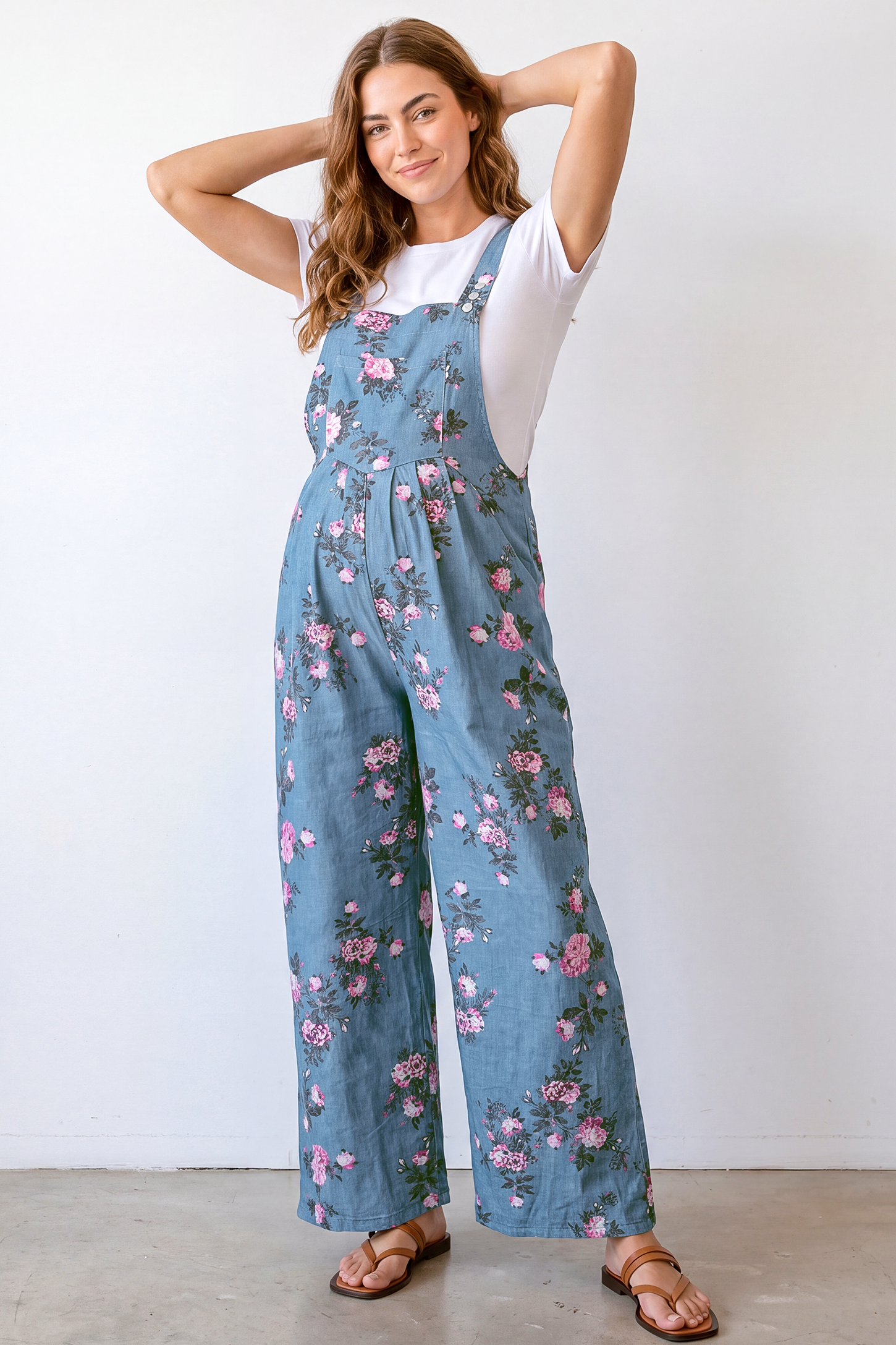 Adjustable Strap Wide-Leg Maternity Overalls
