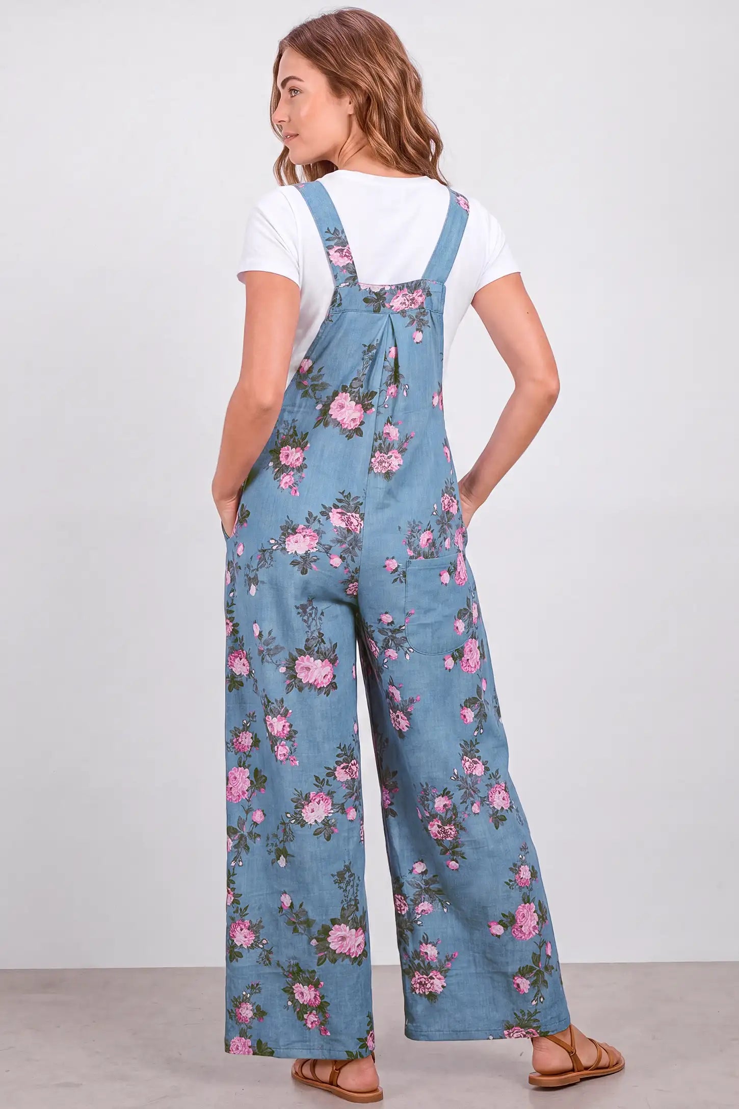 Adjustable Strap Wide-Leg Maternity Overalls