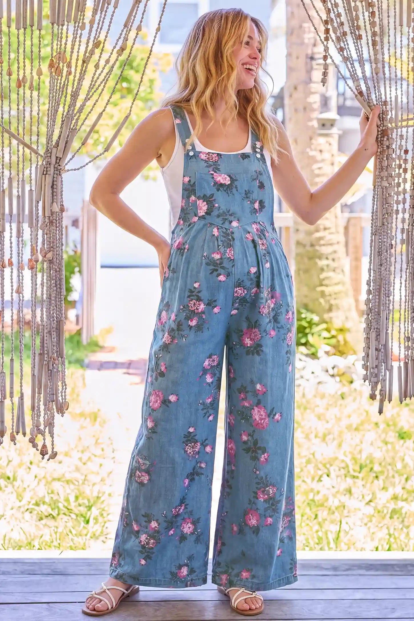 Adjustable Strap Wide-Leg Maternity Overalls