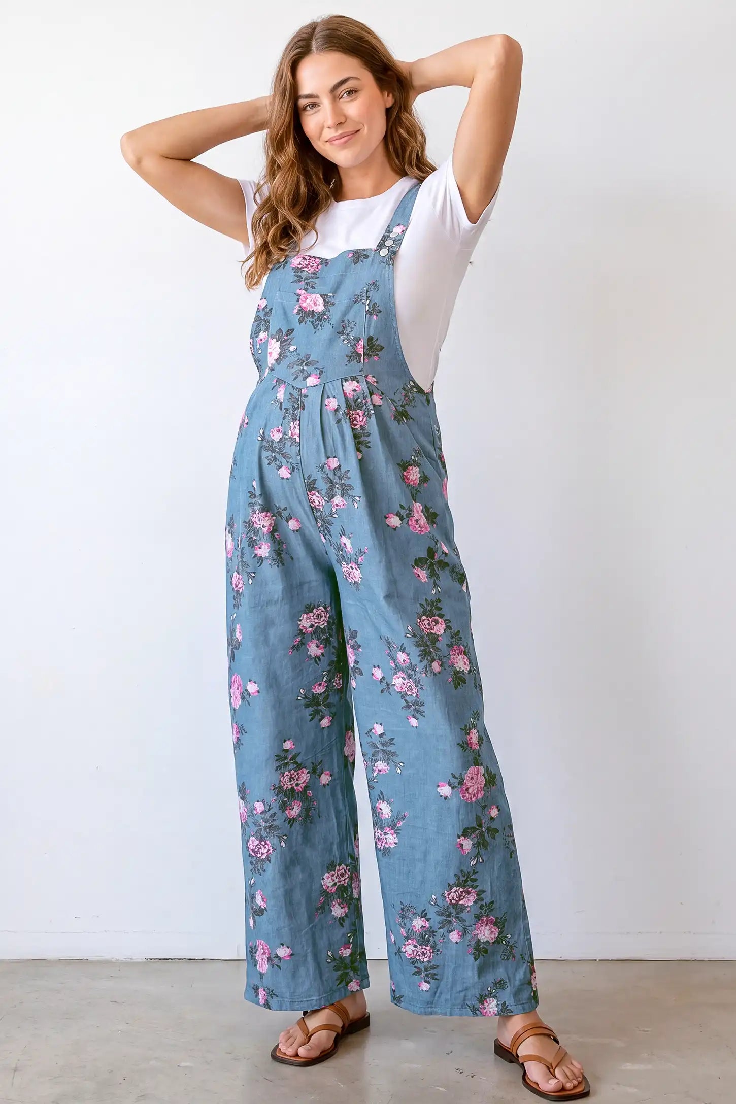 Adjustable Strap Wide-Leg Maternity Overalls