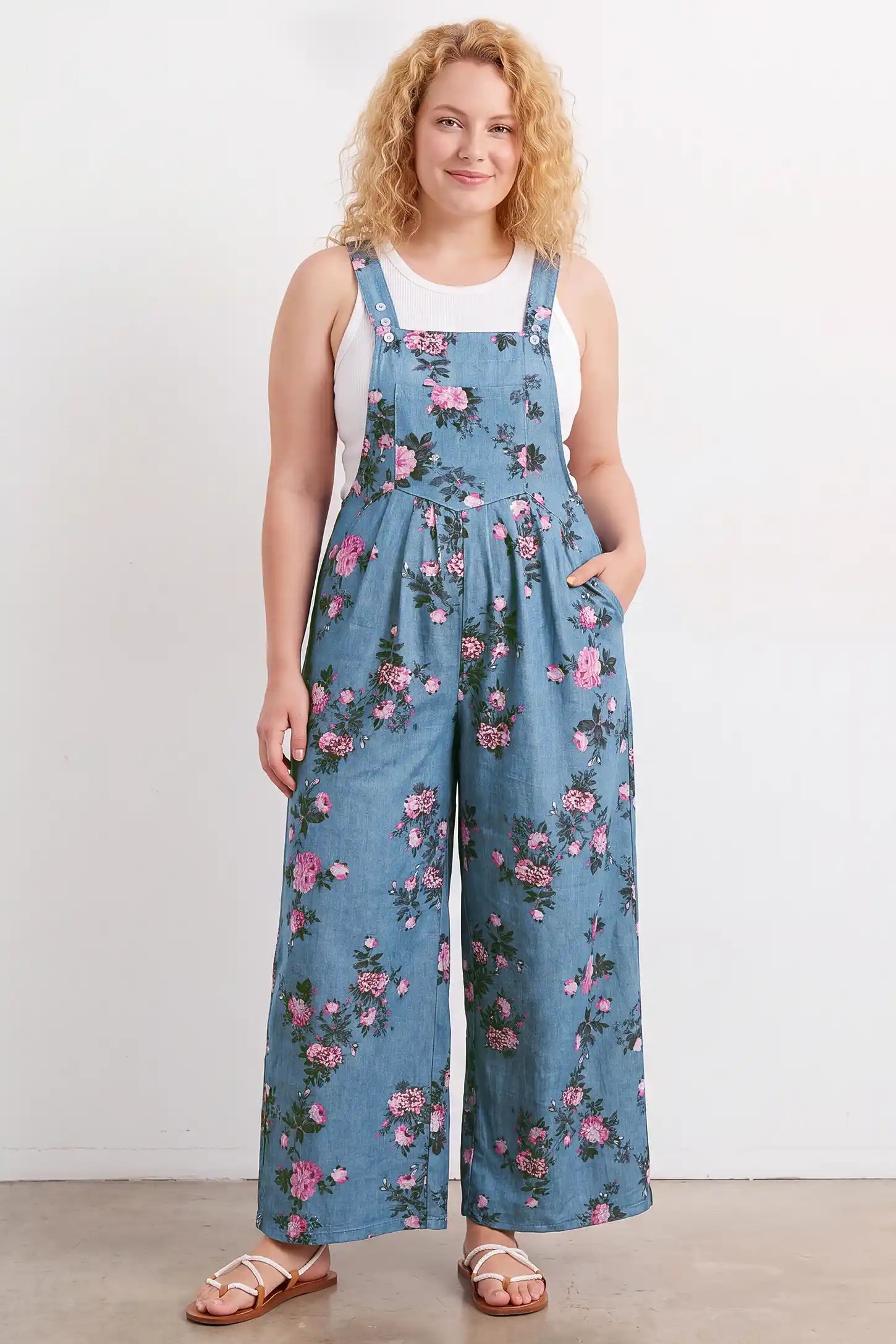 Adjustable Strap Wide-Leg Maternity Overalls