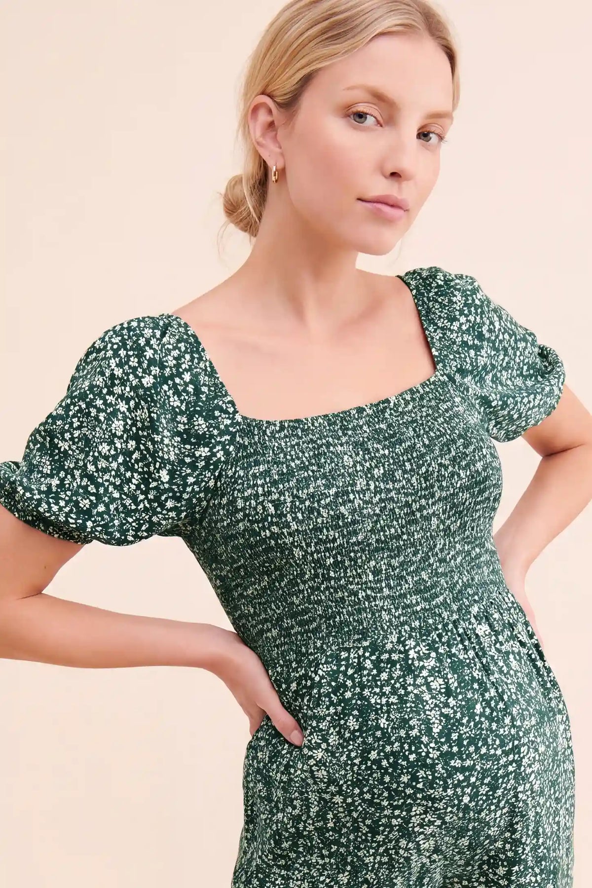 Ditsy Floral Square Neck Wide Leg Maternity Jumpsuit