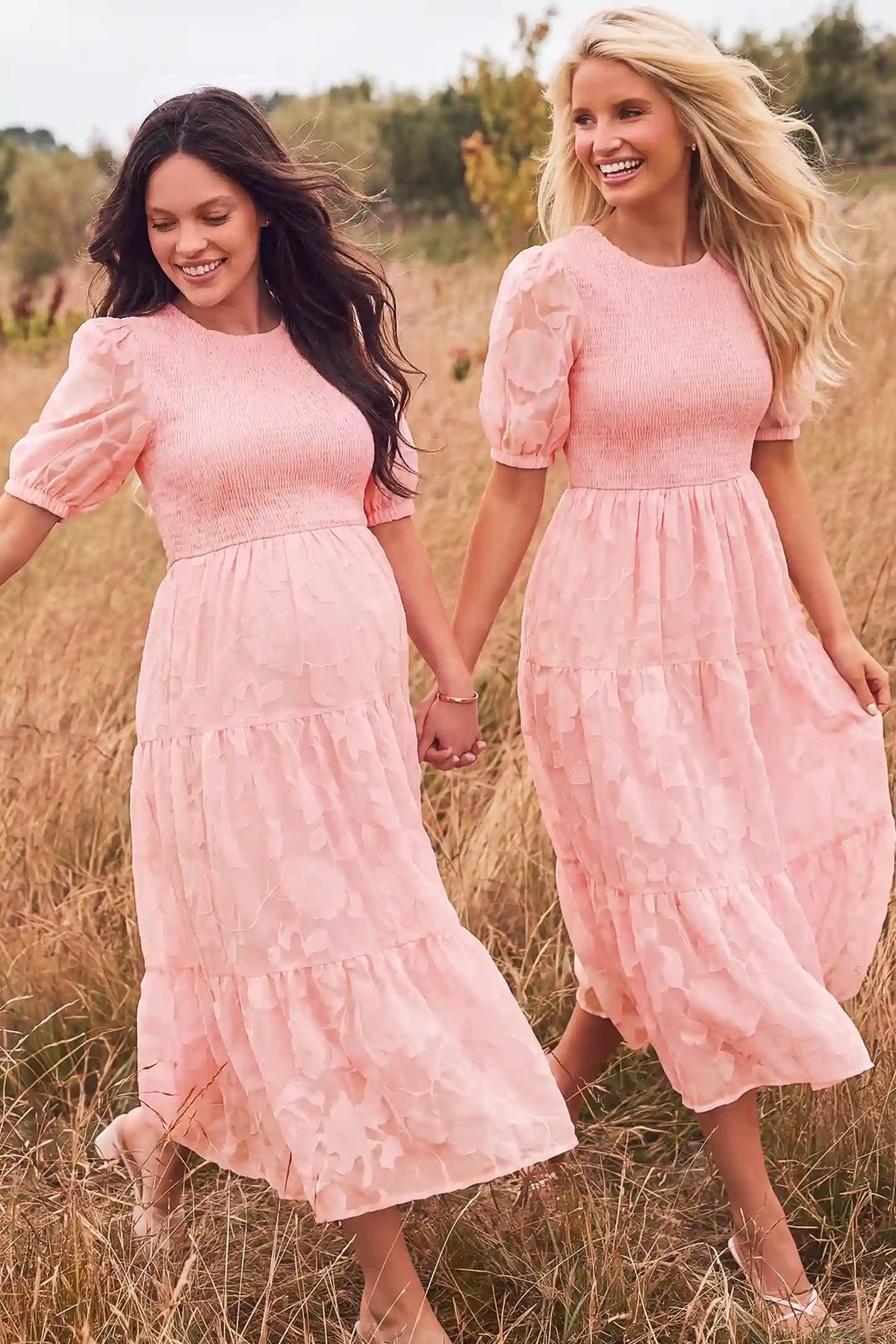 Puff Sleeve Smocked Floral Maternity Maxi Dress