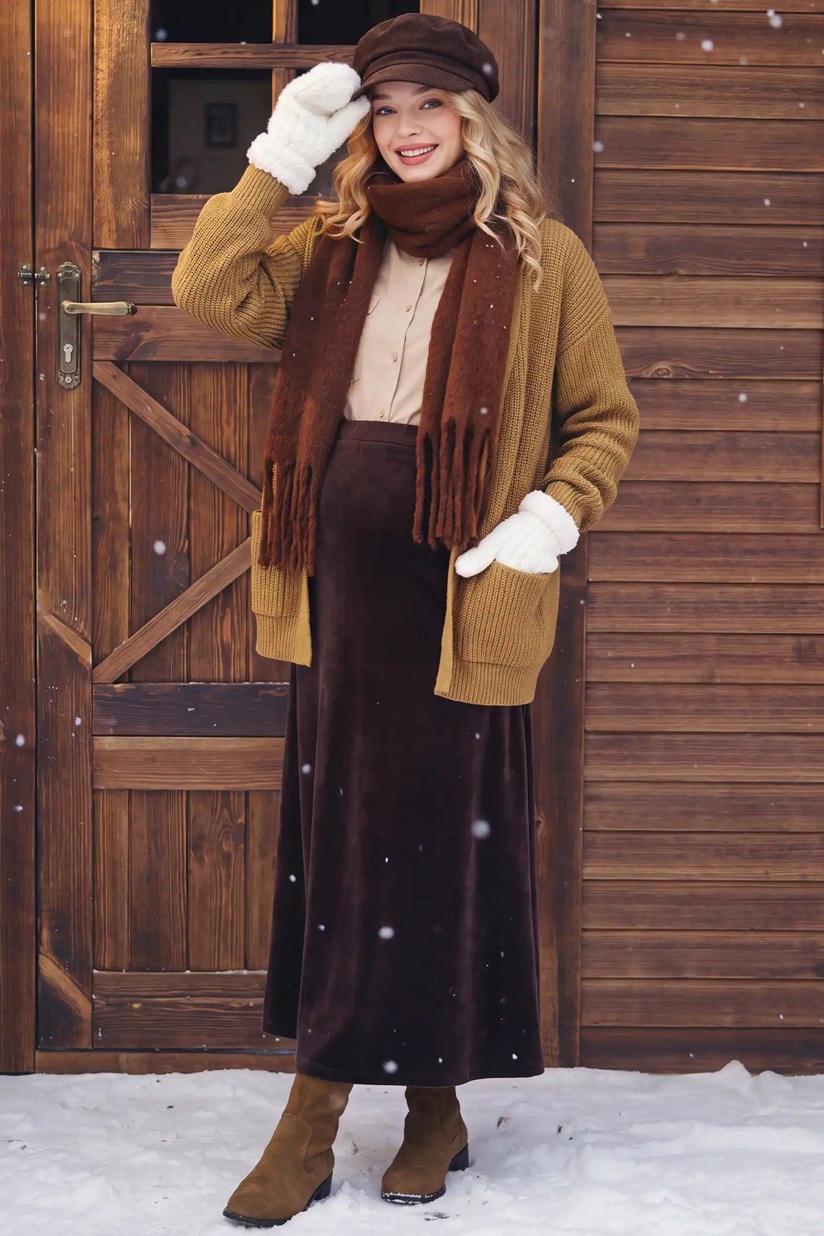 Solid Open Front Pocketed Knit Maternity Cardigan