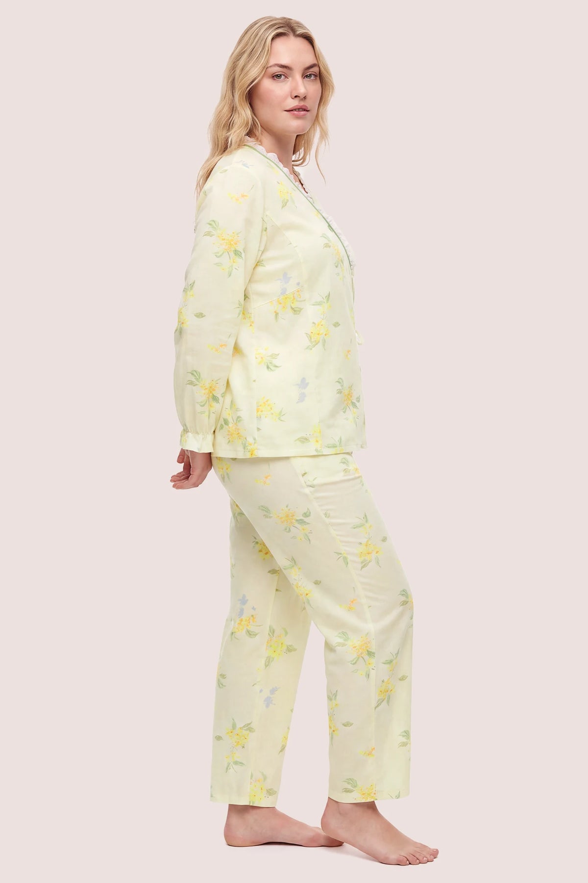 Cotton Long Sleeve Top & Pants Maternity Pajama Set