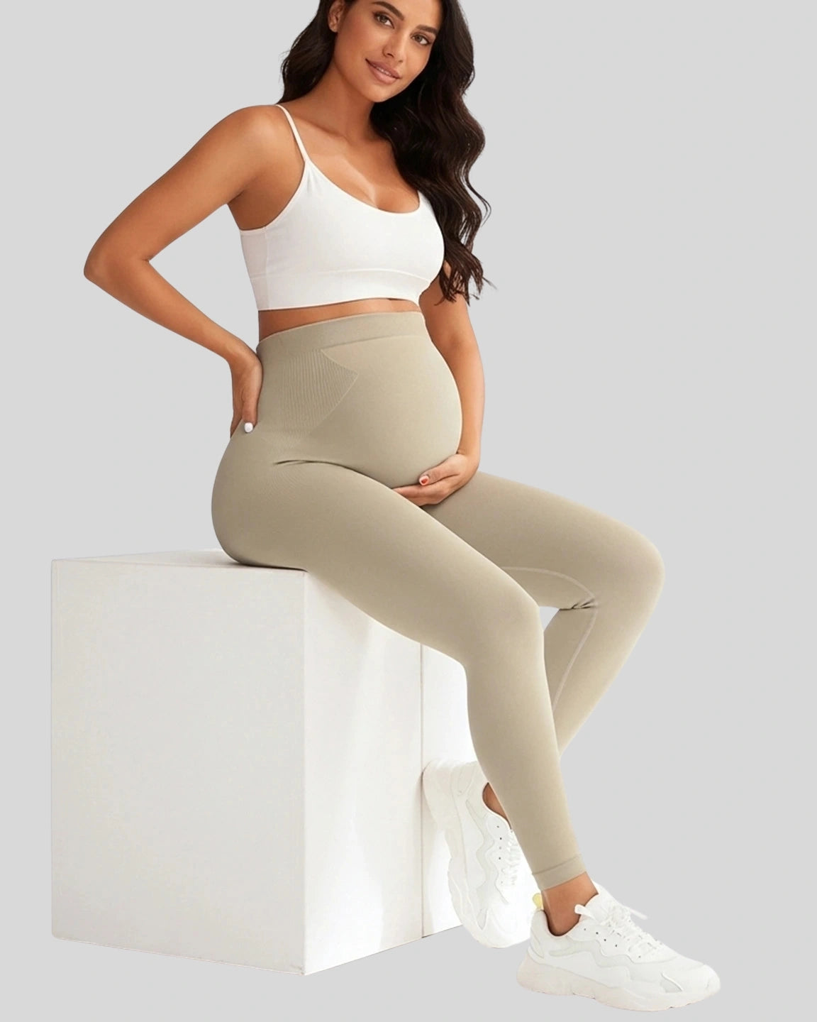 Soft Stretch Over-Belly Full Length Maternity Leggings