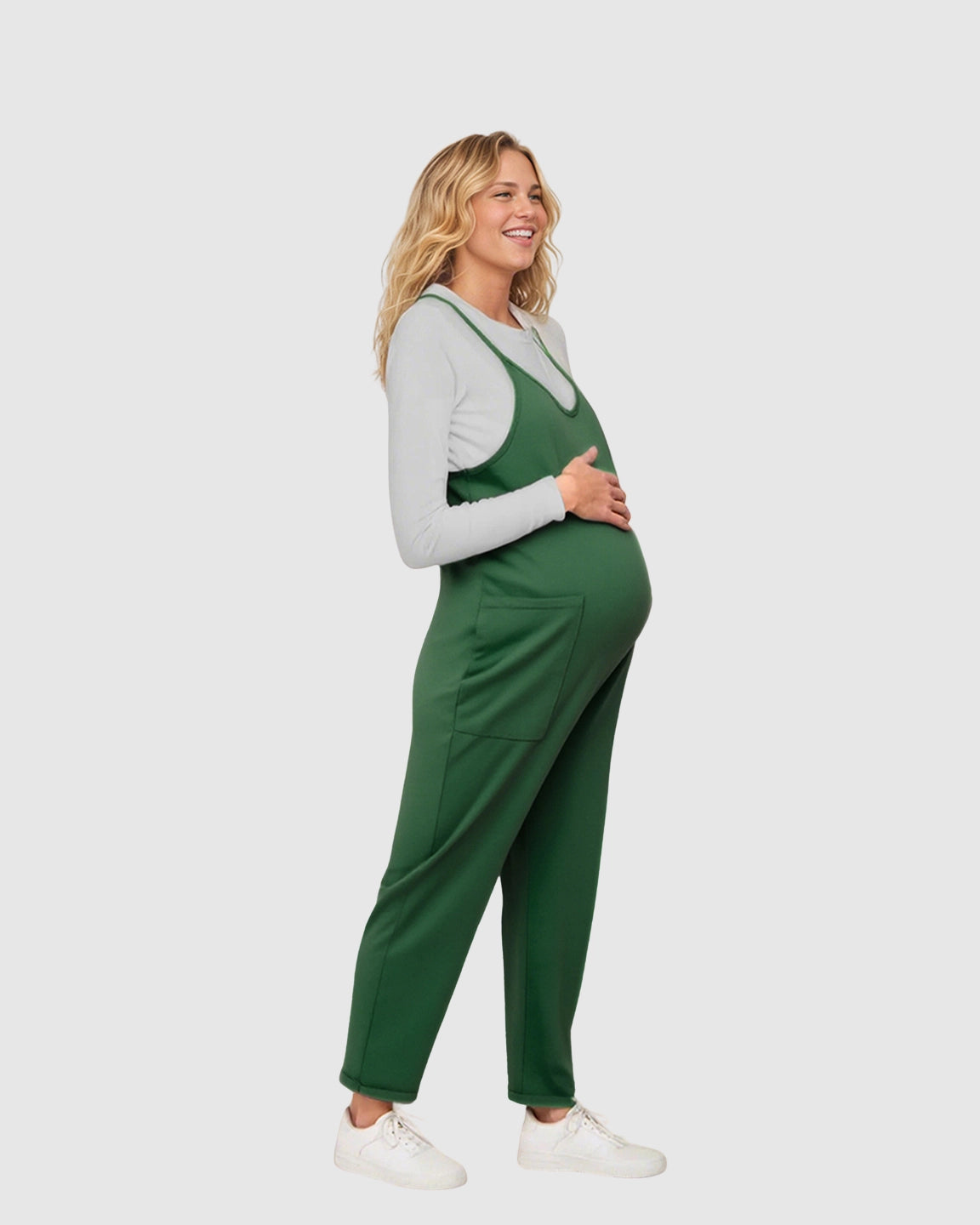 Oversized Adjustable Strap Maternity Jumpsuit