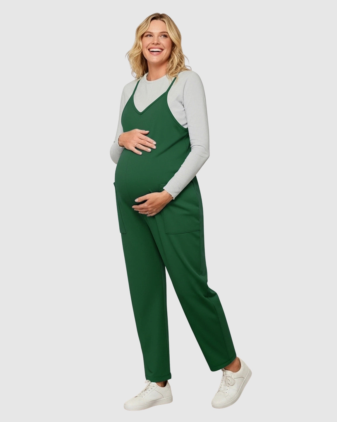 Oversized Adjustable Strap Maternity Jumpsuit