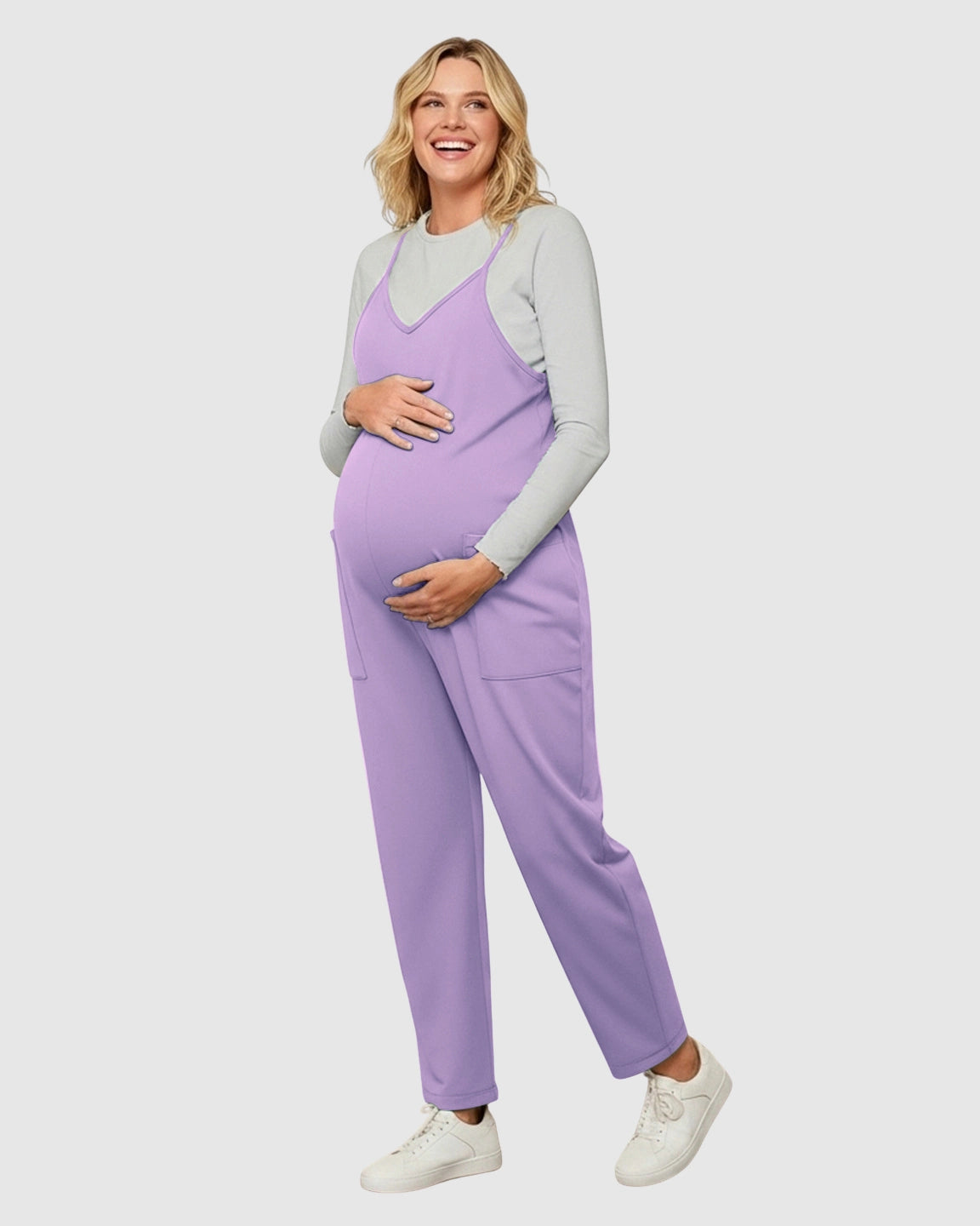 Oversized Adjustable Strap Maternity Jumpsuit