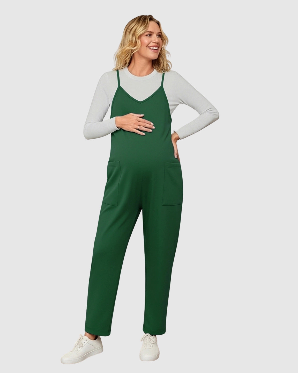 Oversized Adjustable Strap Maternity Jumpsuit