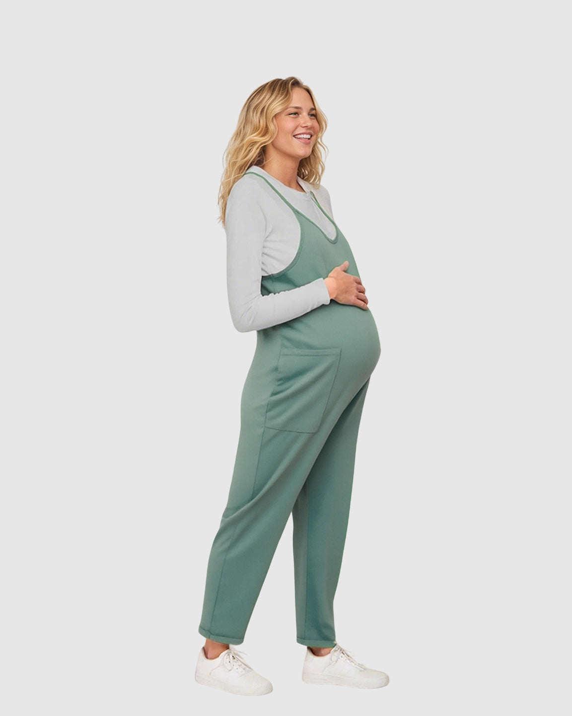 Oversized Adjustable Strap Maternity Jumpsuit