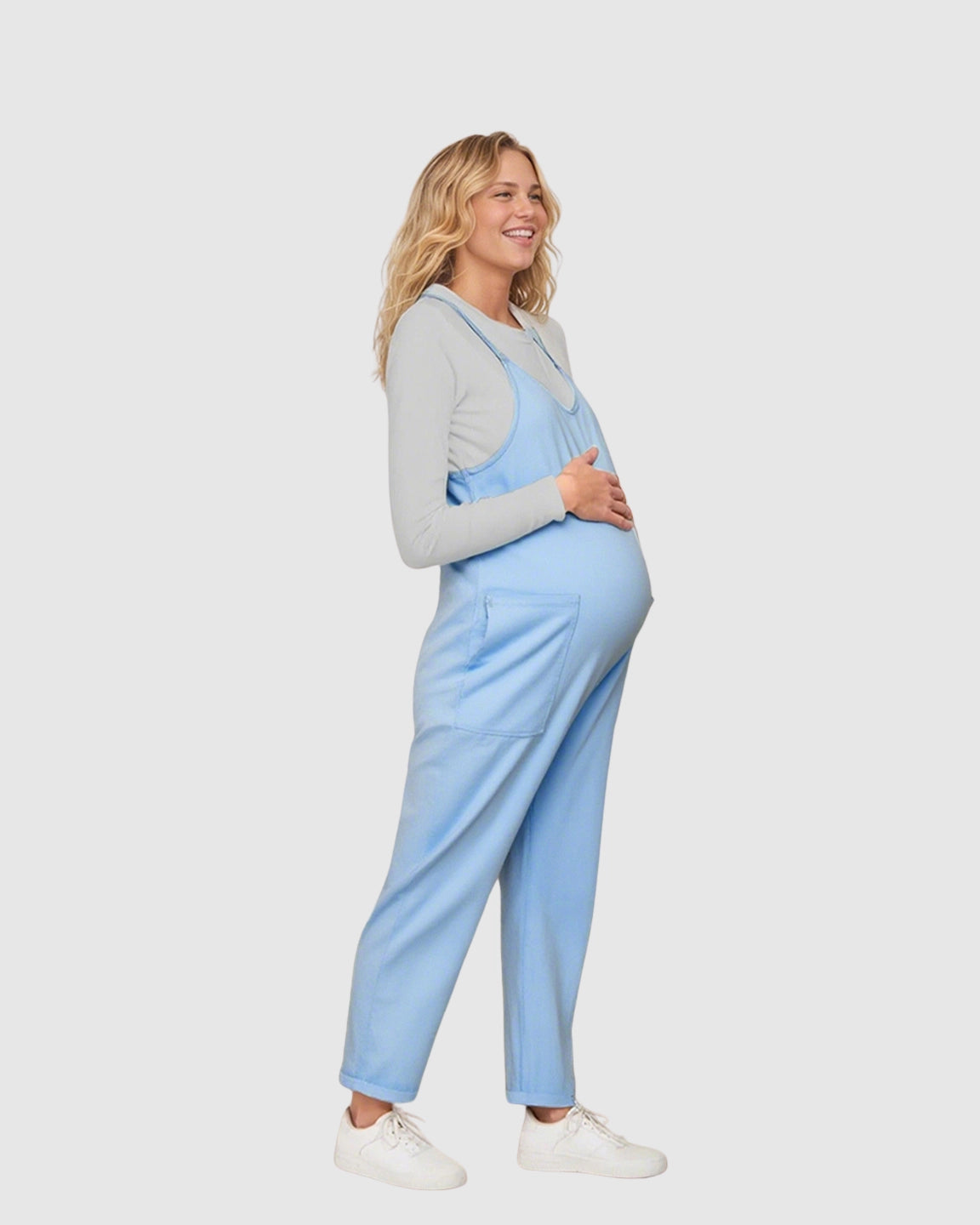 Oversized Adjustable Strap Maternity Jumpsuit