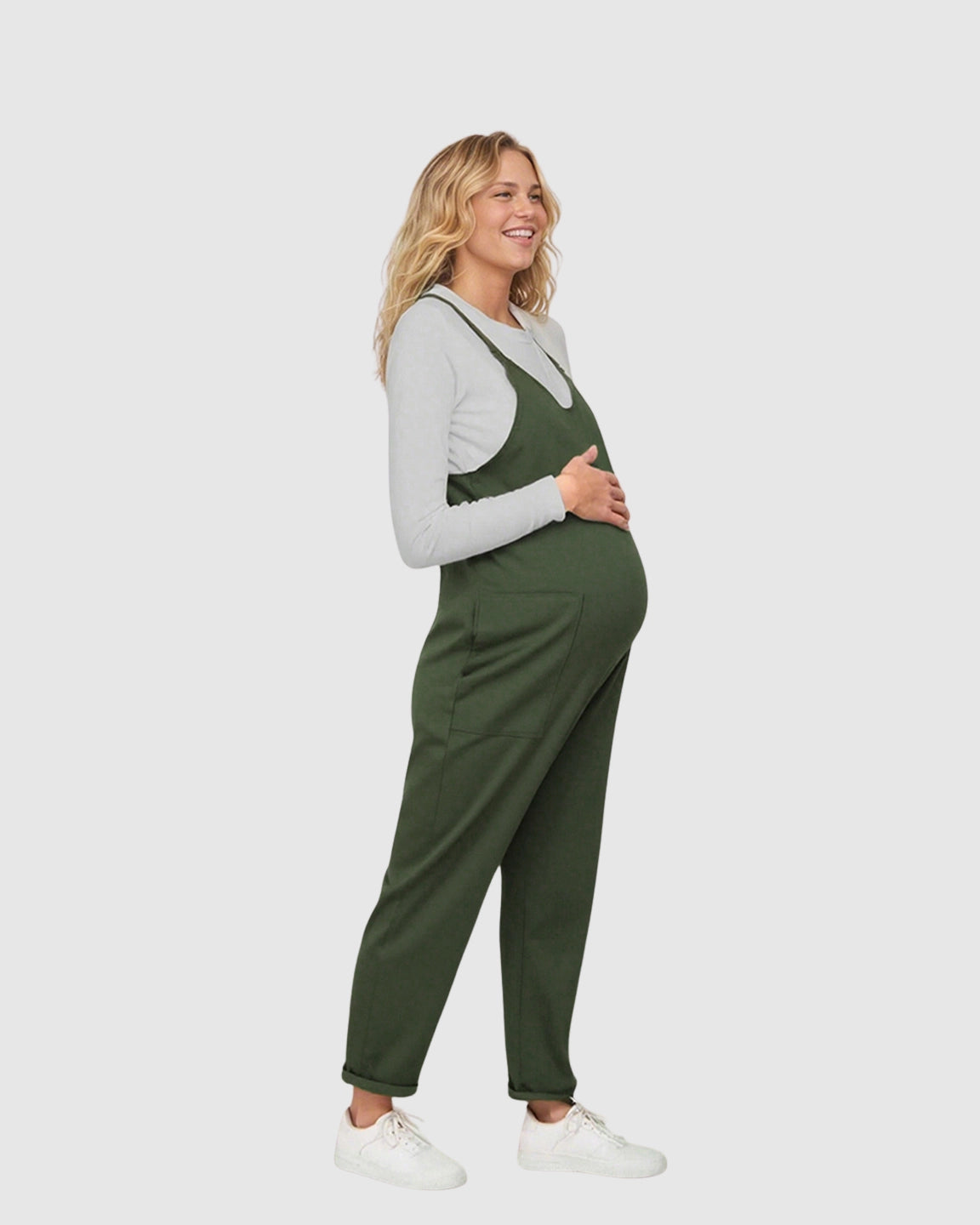 Oversized Adjustable Strap Maternity Jumpsuit