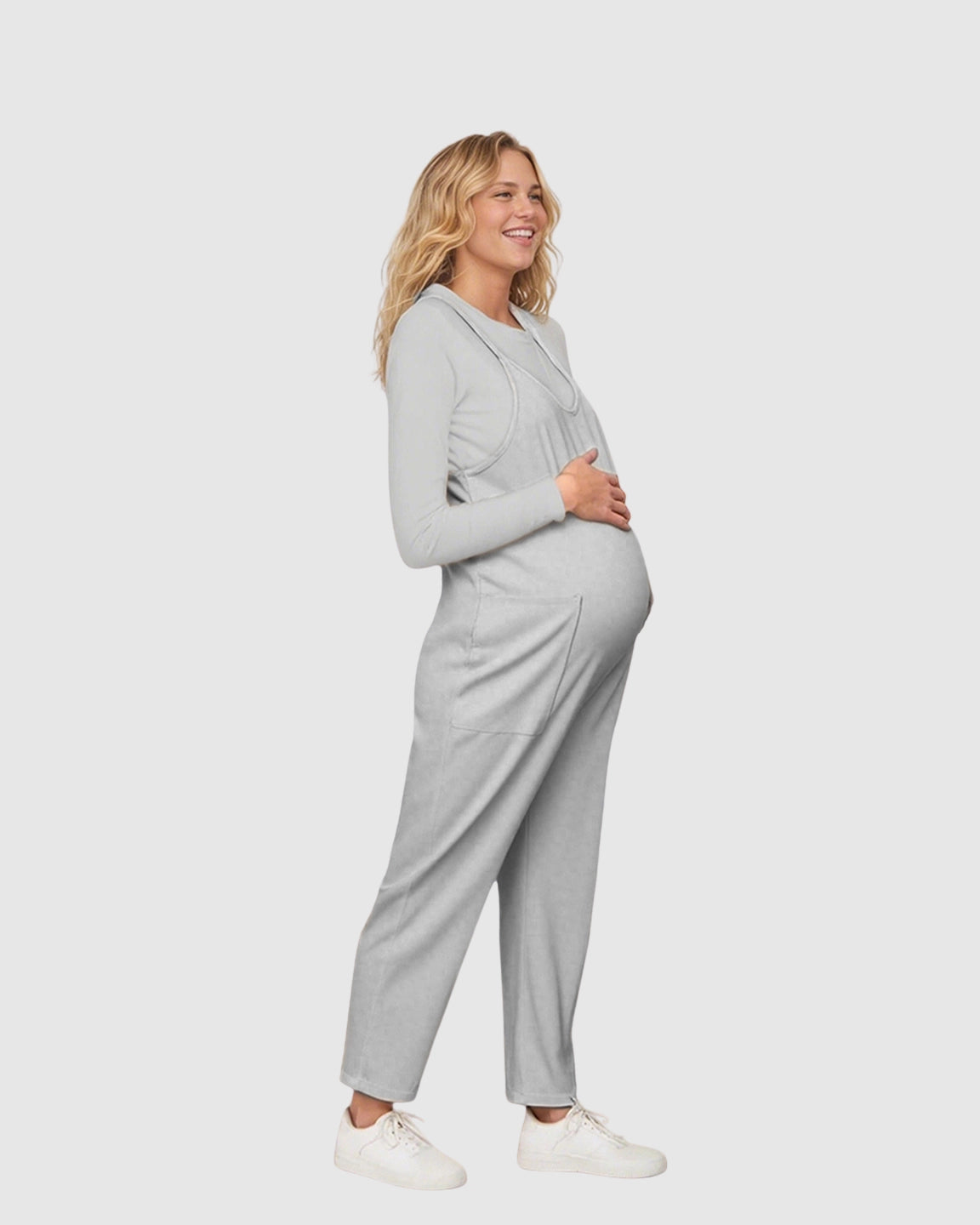 Oversized Adjustable Strap Maternity Jumpsuit